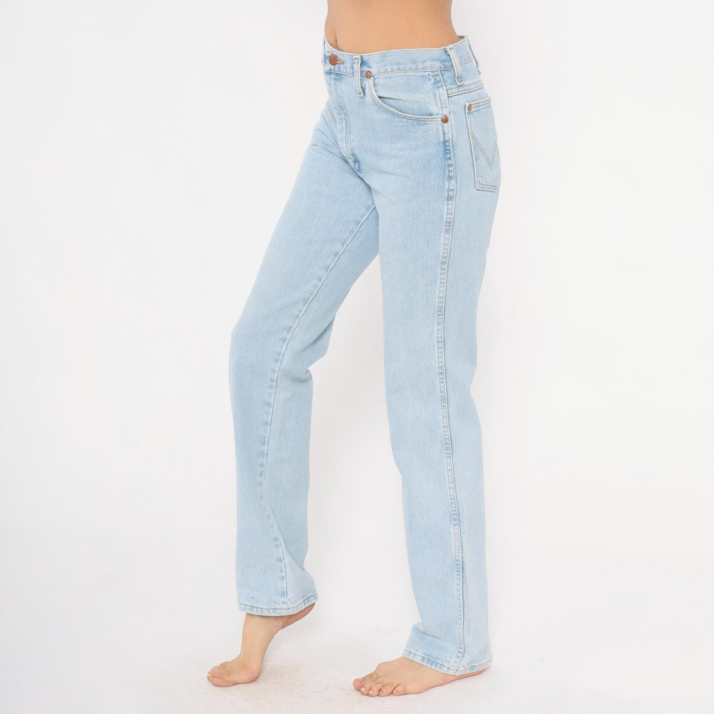 90s Wrangler Light Wash Straight Leg High Rise Jeans 31x34
