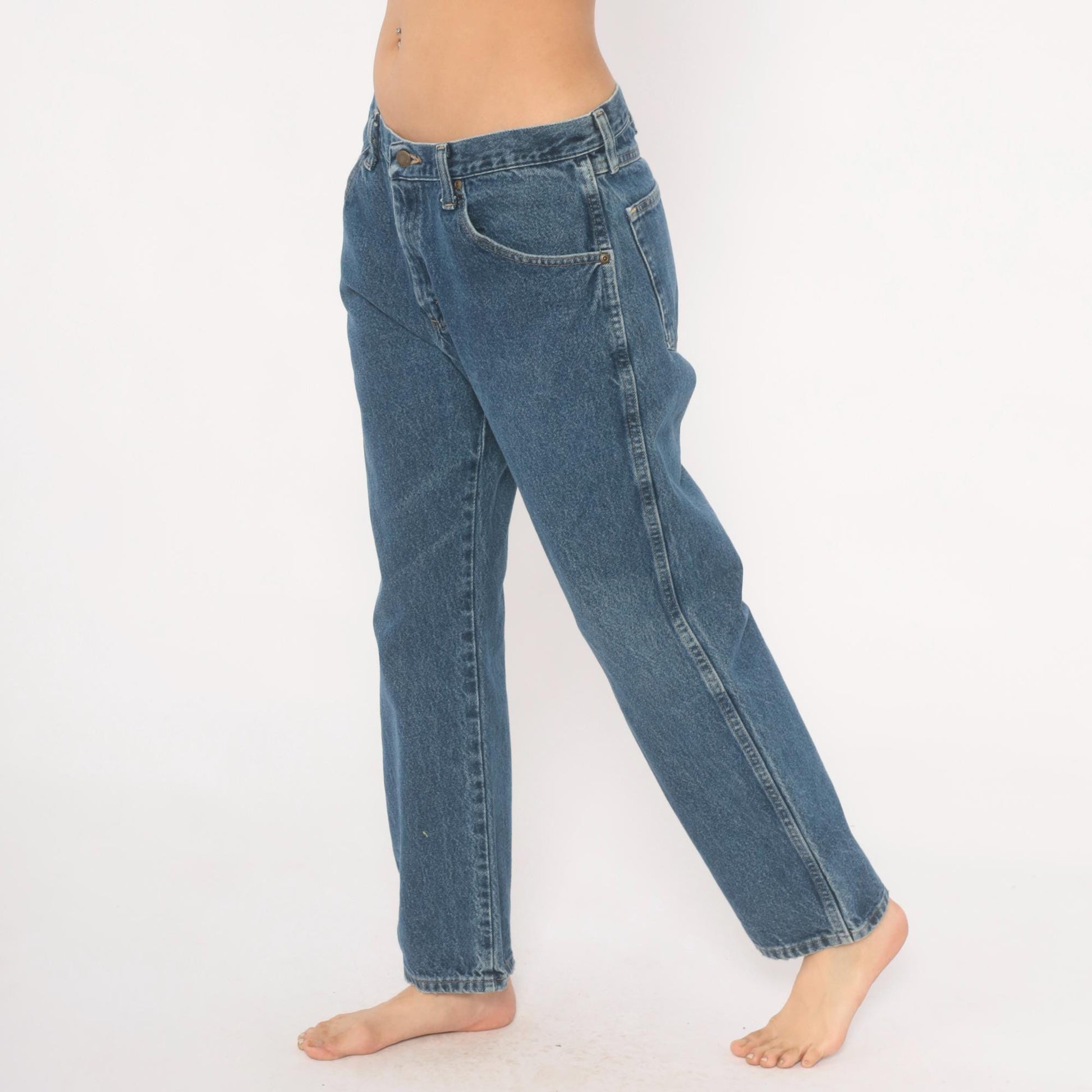 Wrangler Straight Leg Jeans 2000s Medium Wash Denim Relaxed Fit Men's 34 x 29