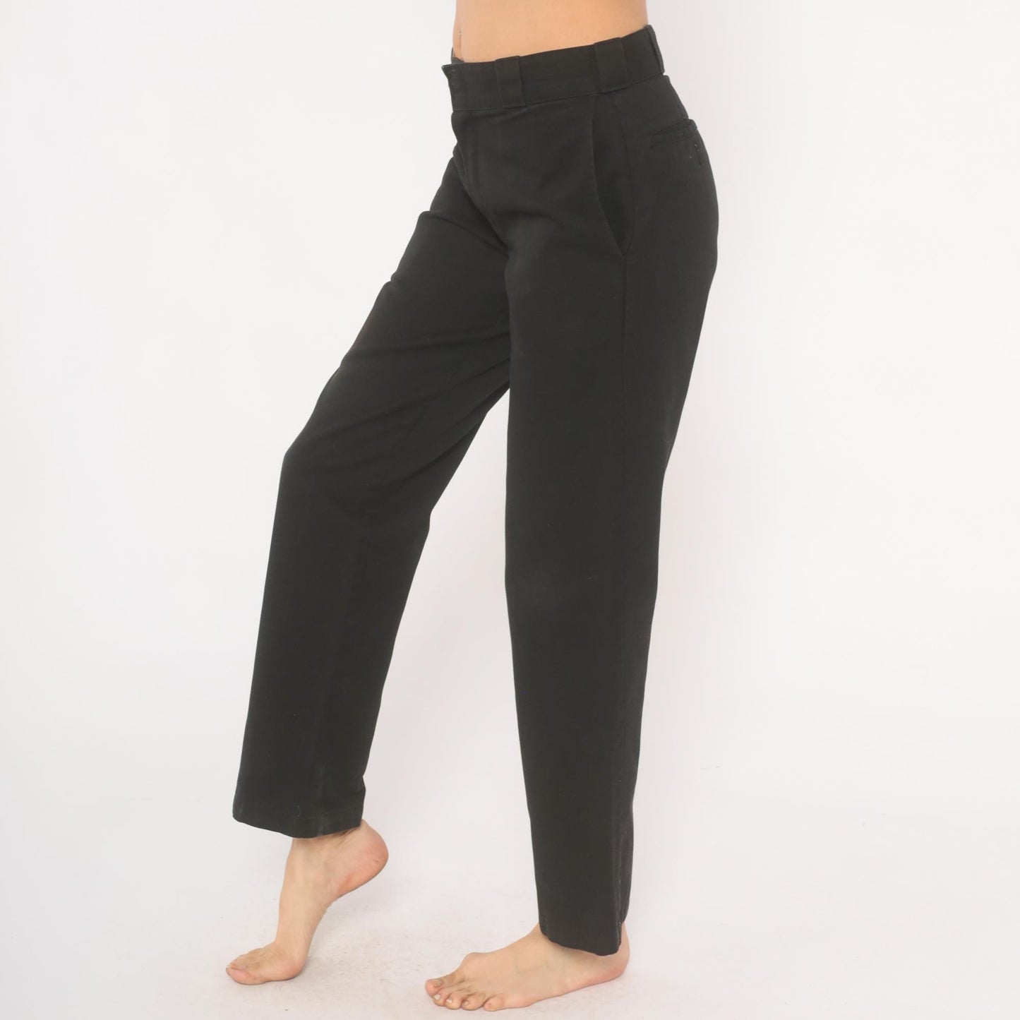 2000s Dickies Black Straight Leg Work Pants Low Rise Cotton Small S