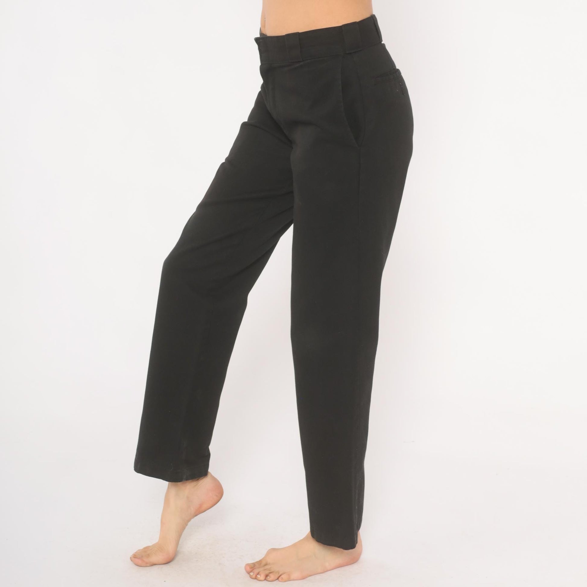 2000s Dickies Black Straight Leg Work Pants Low Rise Cotton Small S