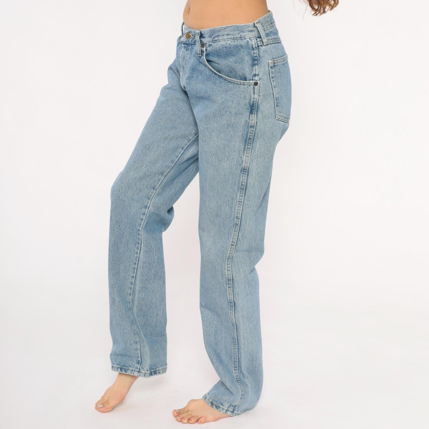 2000s Wrangler Straight Leg Jeans Light Wash Mid Rise Blue Denim 33x34