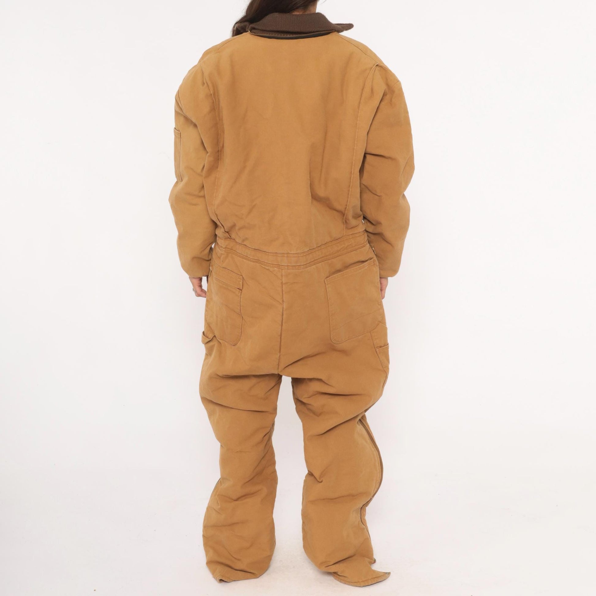 90s Wear Guard Duck Canvas Coveralls Tan Quilted Lined Workwear Extra Large XL