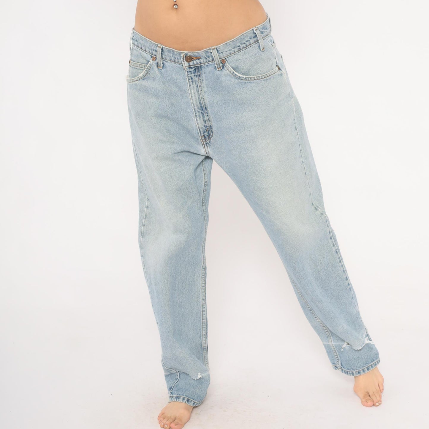 Levi's 505 Light Wash Jeans 2000s Straight Leg Denim Cotton W36 L30
