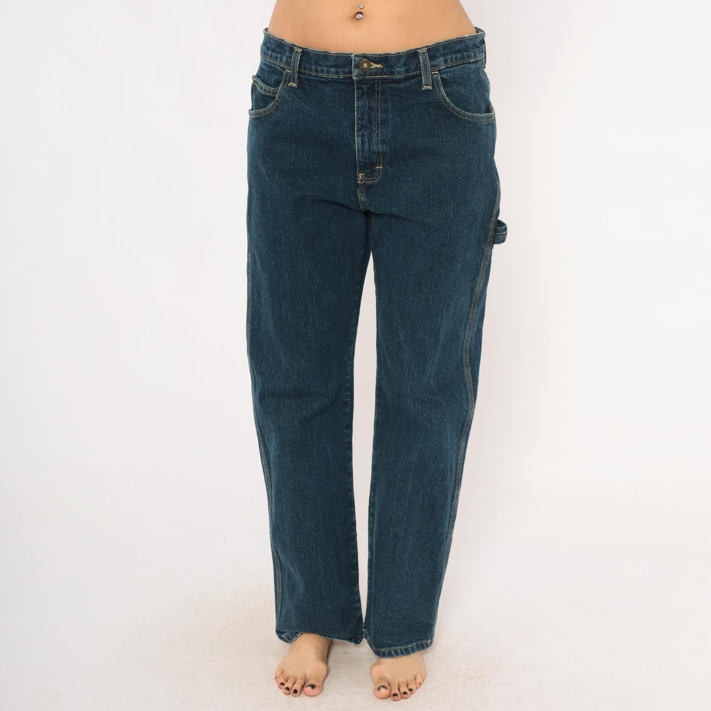 Dickies Carpenter Jeans Dark Wash Straight Leg Utility Denim 32x32 Medium