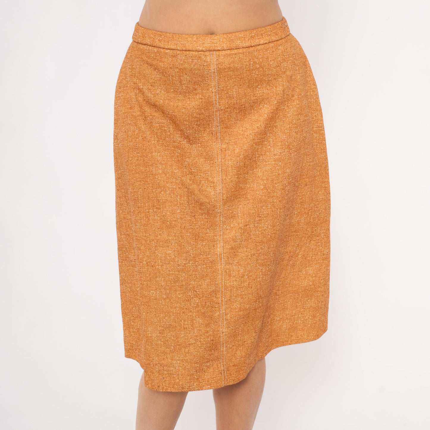70s Perception A-Line Skirt Amber Tweed Waistband Small S