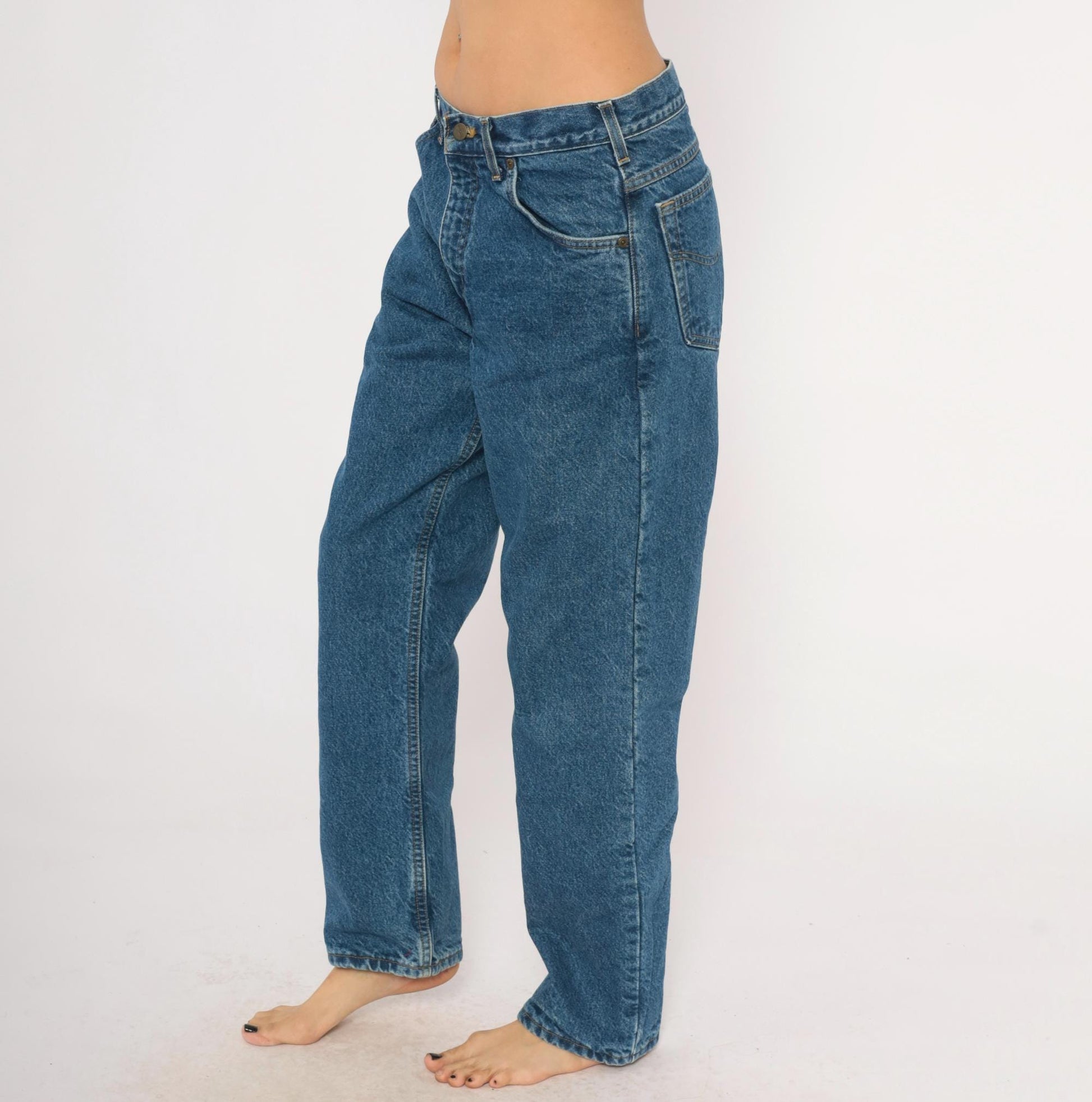 2000s Carhartt Flannel Lined Jeans Medium Wash Straight Leg Blue Denim 31x30