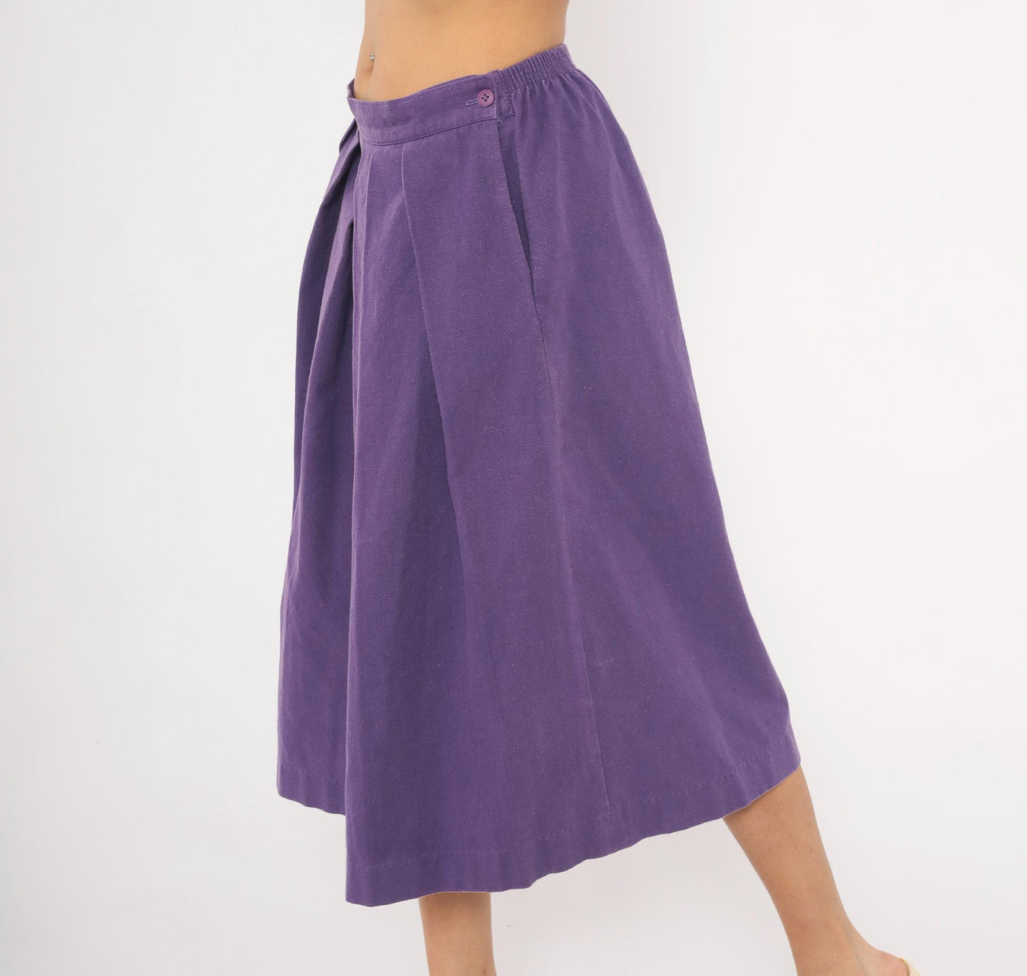 90s Hannington Boston Purple Pleated Midi Skirt Medium M