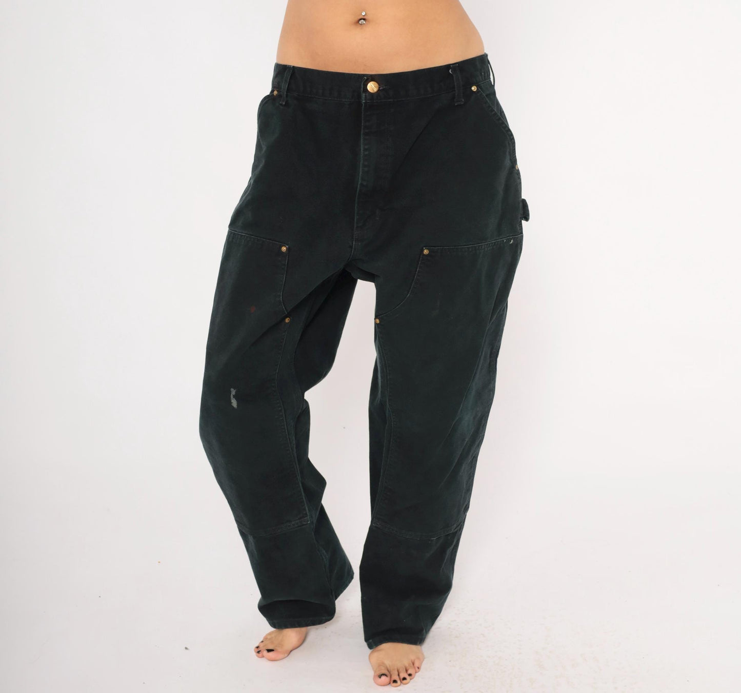 Carhartt Double Knee Canvas Carpenter Pants Black 38x29