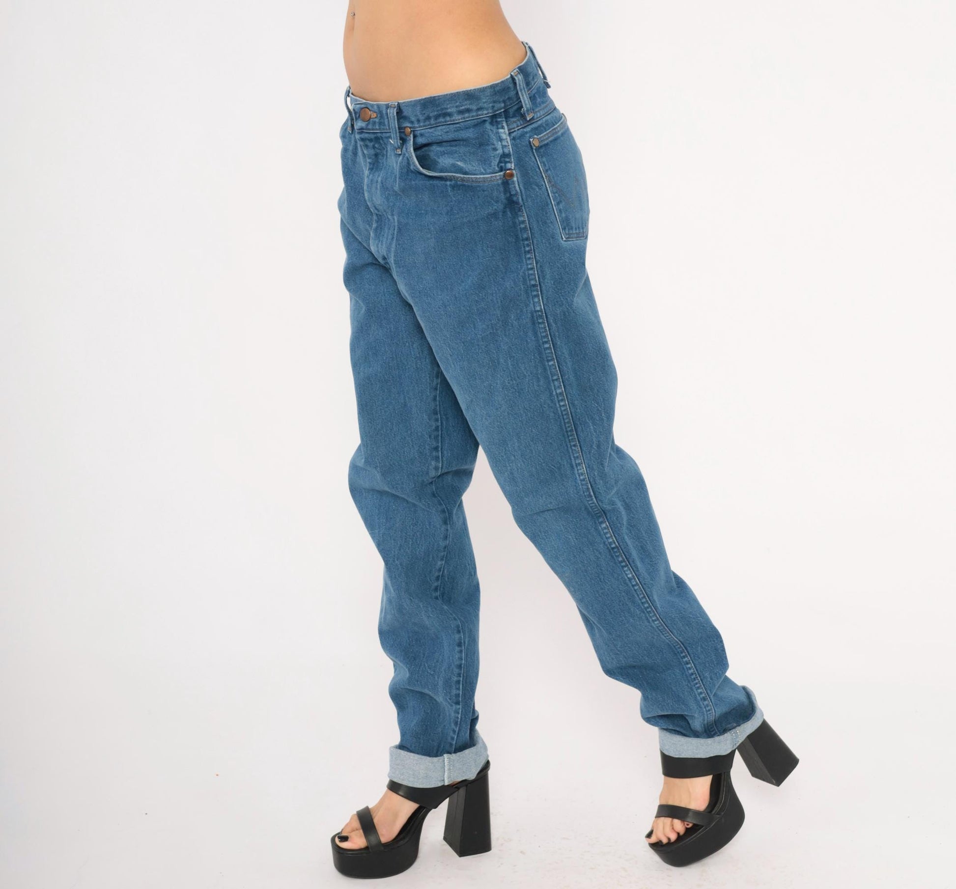 Wrangler Cowboy Cut Jeans 2000s Medium Wash Straight Leg Cotton 35x36