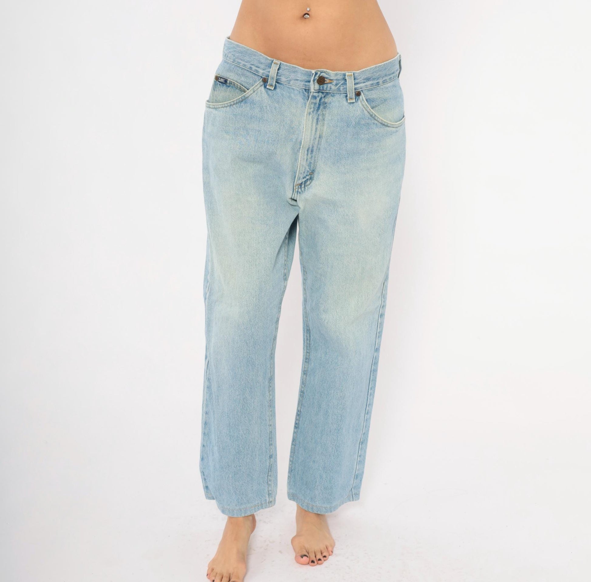 90s Lee Light Wash Straight Leg Jeans Blue Denim 36 x 28 Extra Large XL
