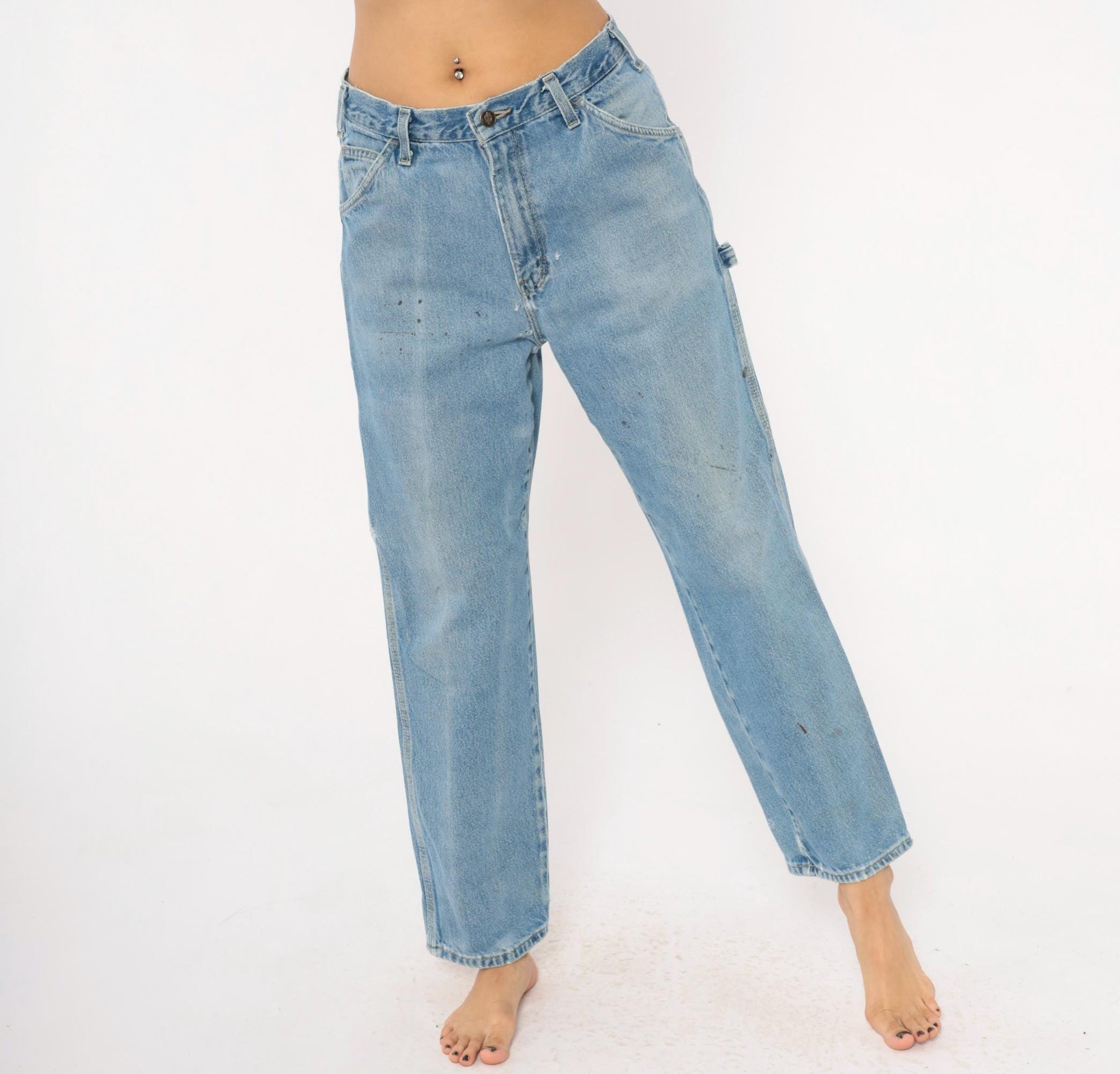 Dickies Carpenter Jeans 2000s Light Wash Straight Leg Workwear Denim Medium M