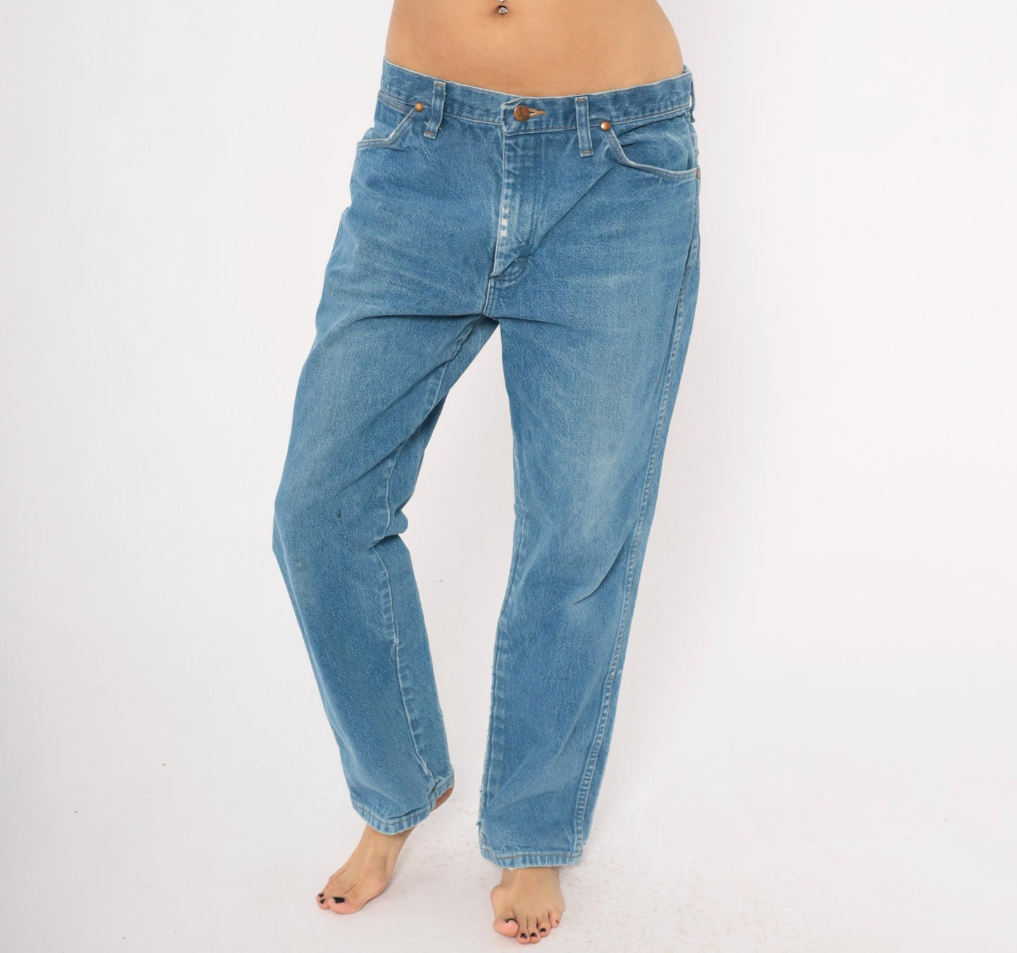 90s Wrangler Cowboy Cut Jeans Light Wash Straight Leg Cotton 35x30