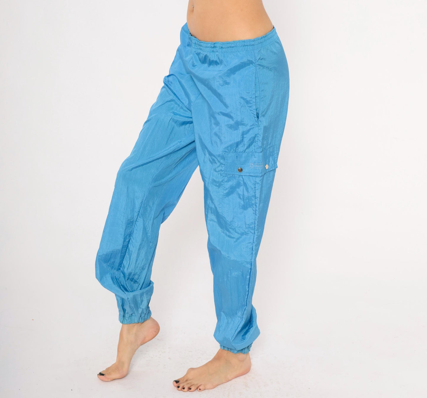 90s Converse Windbreaker Track Pants Sky Blue Nylon Large L