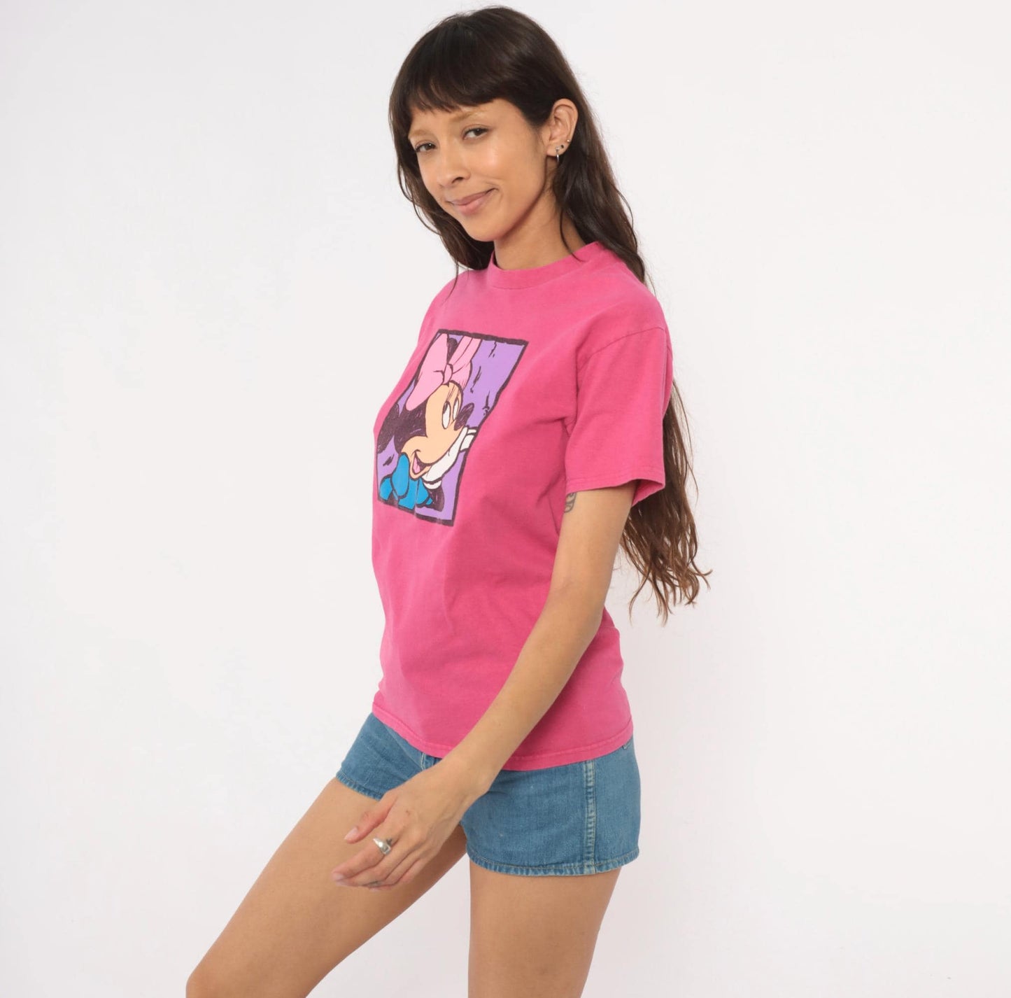 90s Minnie Mouse Disney Store Graphic Tee Pink Cotton Extra Small XS