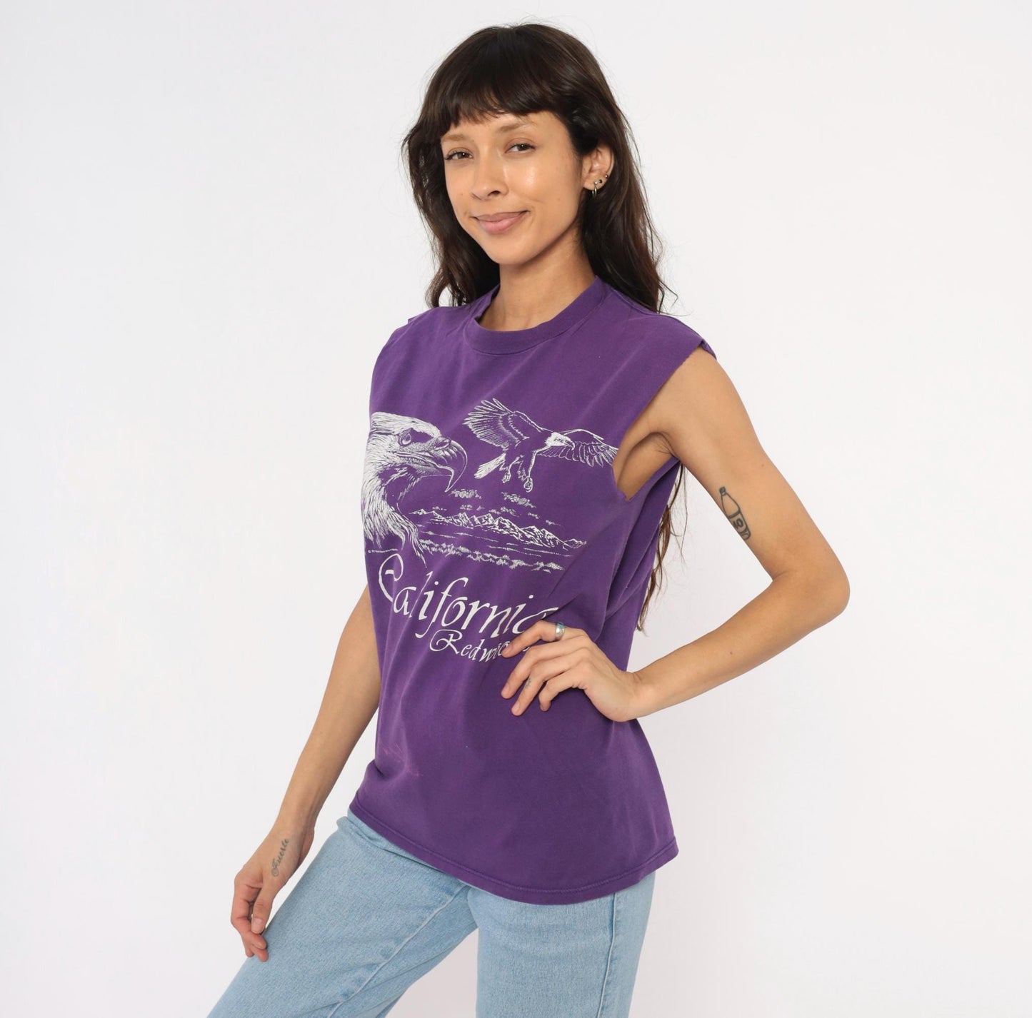90s Jerzees Purple Eagle California Redwoods Muscle Tank Medium M