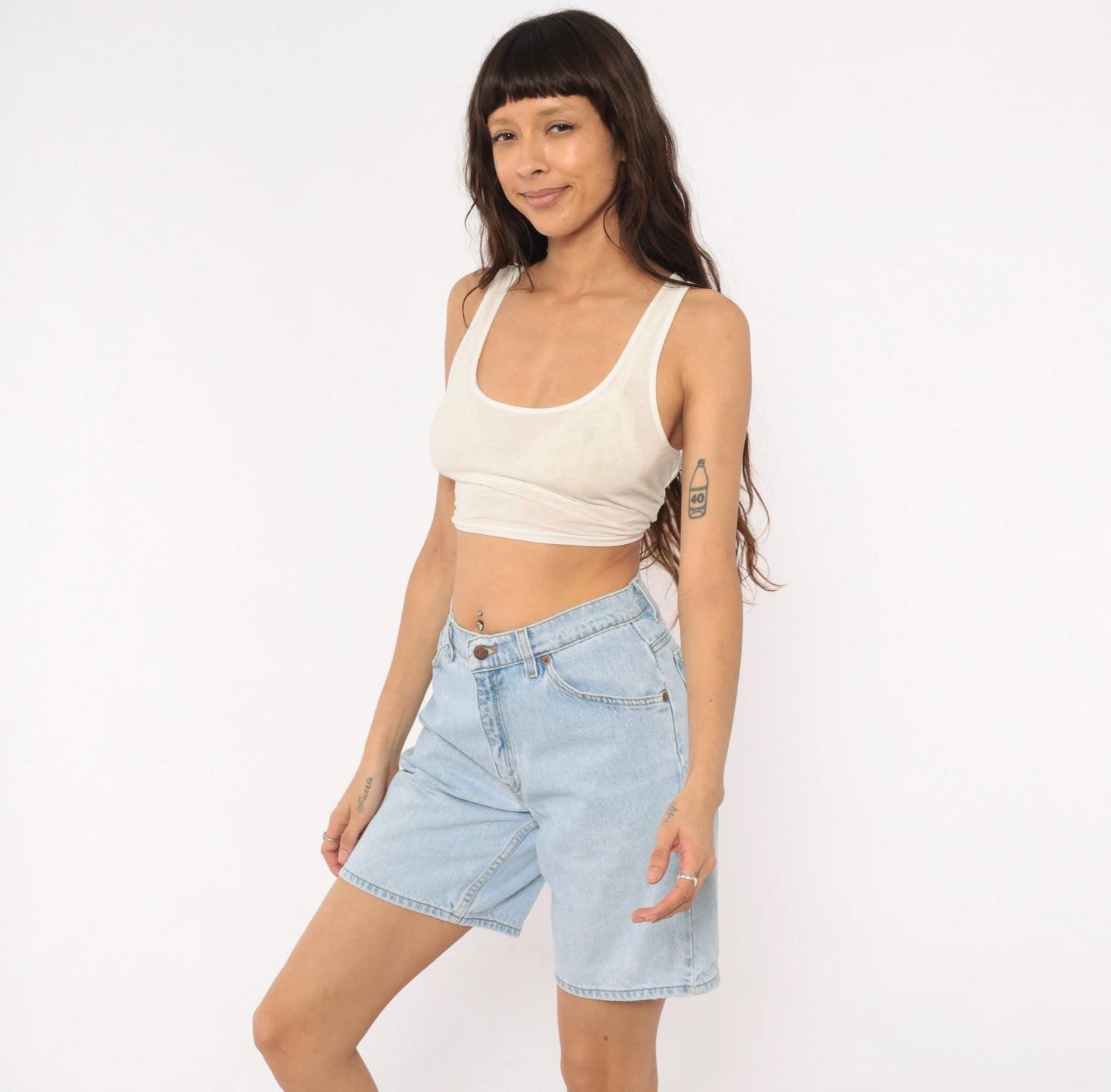 90s Levi's 950 Light Wash Denim Shorts High Rise Cotton Medium