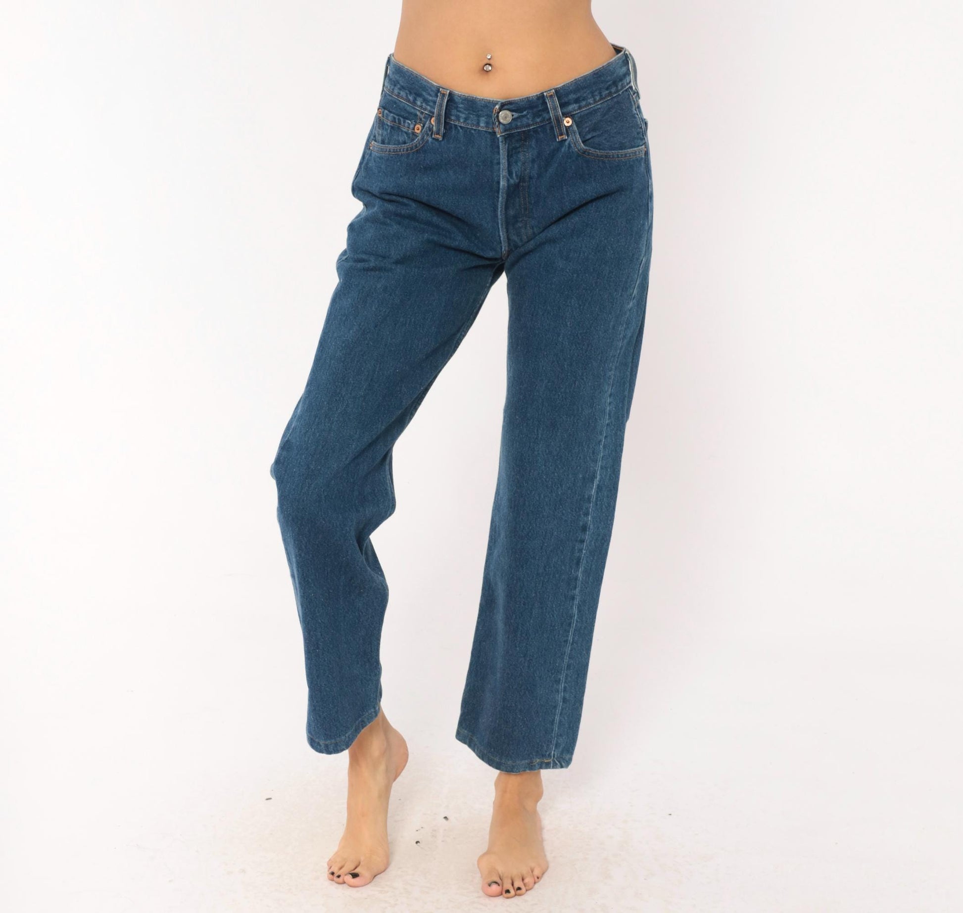 Levi's 501 Student Jeans 2000s Medium Indigo Straight Leg Button Fly 30x32