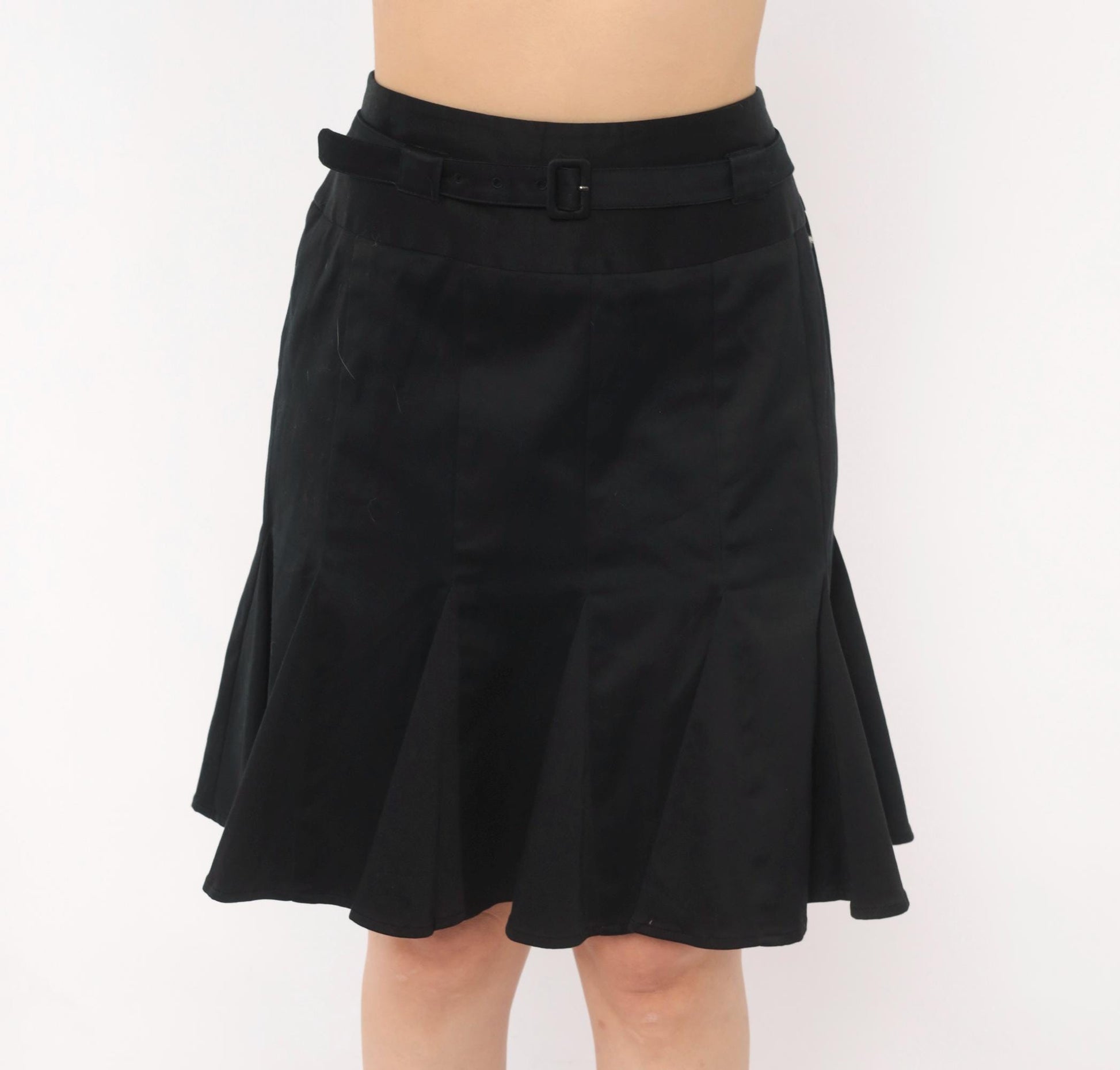 Y2K Pendleton Black Cotton Tulip Skirt Drop Waist Flounce Medium M