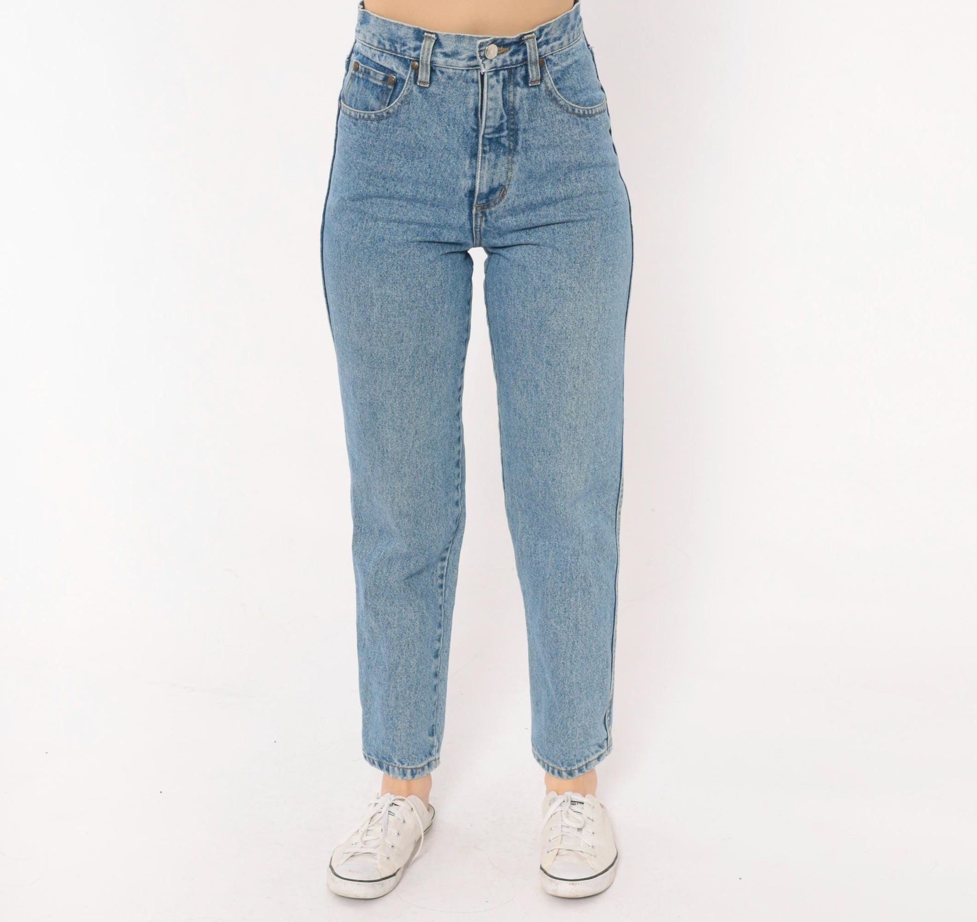 90s Guess Mom Jeans High Waisted Tapered Light Wash Denim XXS