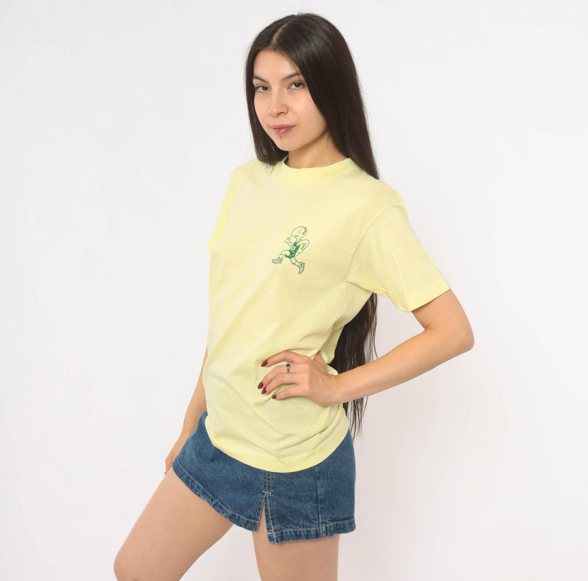 80s Select T Turtle Races Graphic Tee Yellow Green Cartoon Medium