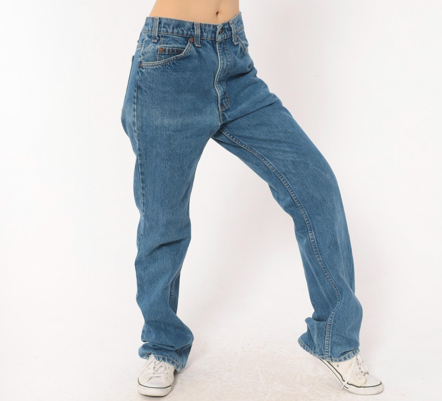 90s Levi's 517 Bootcut Jeans High Rise Medium Blue Denim Large 34