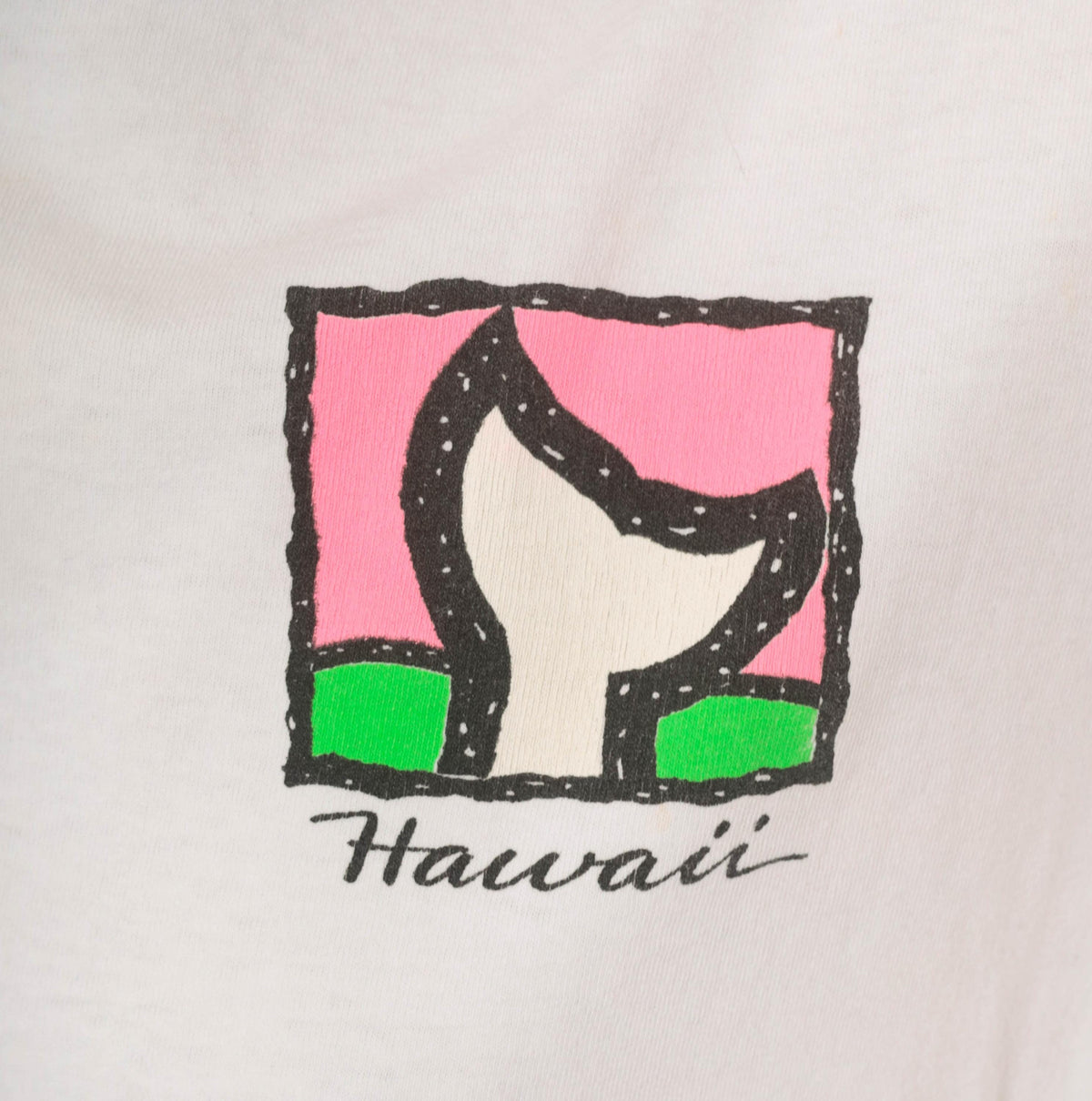 90s Softee Teejays Hawaii Whale Tail Graphic Tee White Cotton Medium