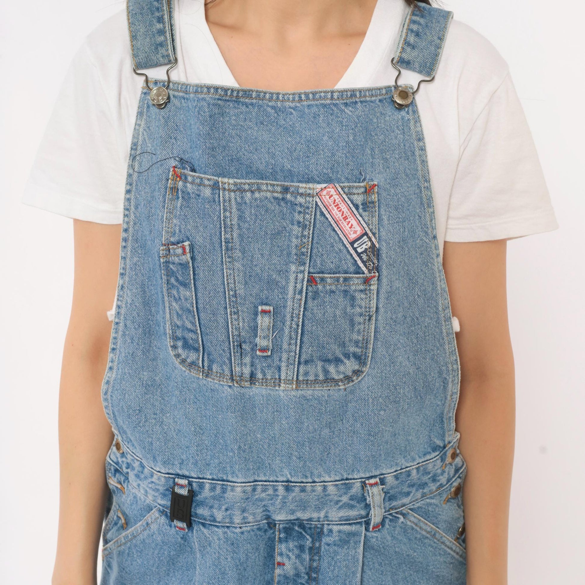 90s Union Bay Denim Overalls Light Wash Bib Front Cotton Medium