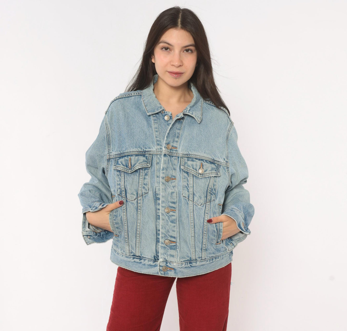 90s Gap Blue Jeans Light Wash Denim Trucker Jacket Small S