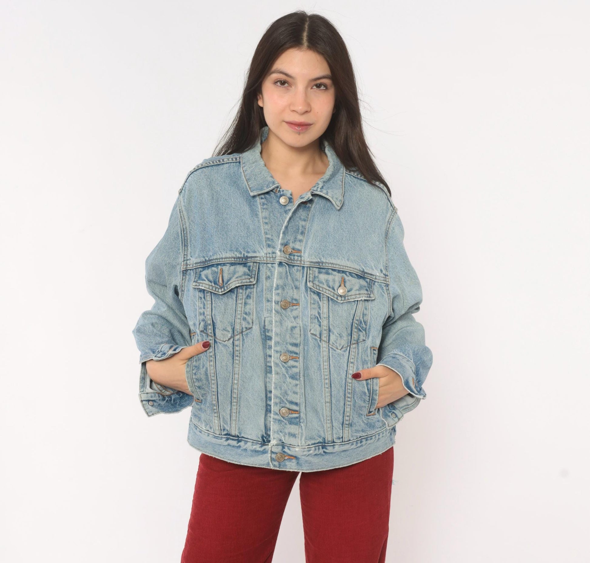 90s Gap Blue Jeans Light Wash Denim Trucker Jacket Small S