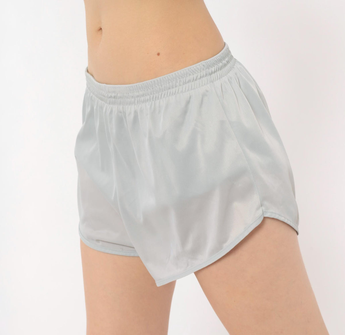 80s Grey Running Shorts Dolphin Hem High Split Athletic Small Medium