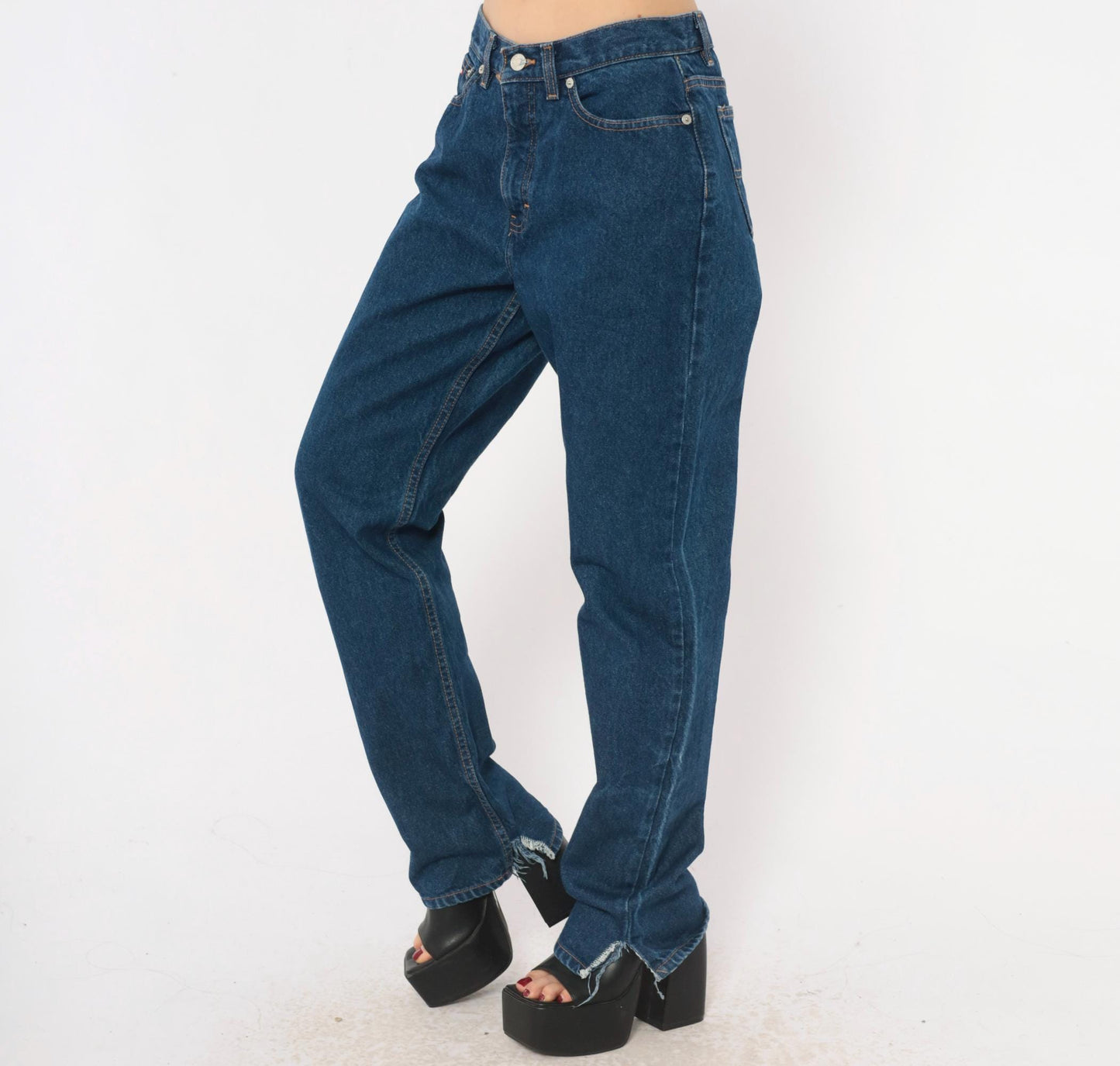 Tommy Hilfiger Dark Wash Straight Leg High Rise Mom Jeans Medium M