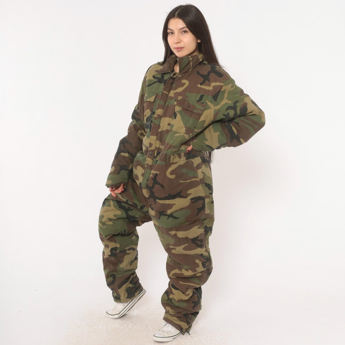 90s Tall Timber Woodland Camo Coveralls Cotton Jumpsuit Extra Large XL