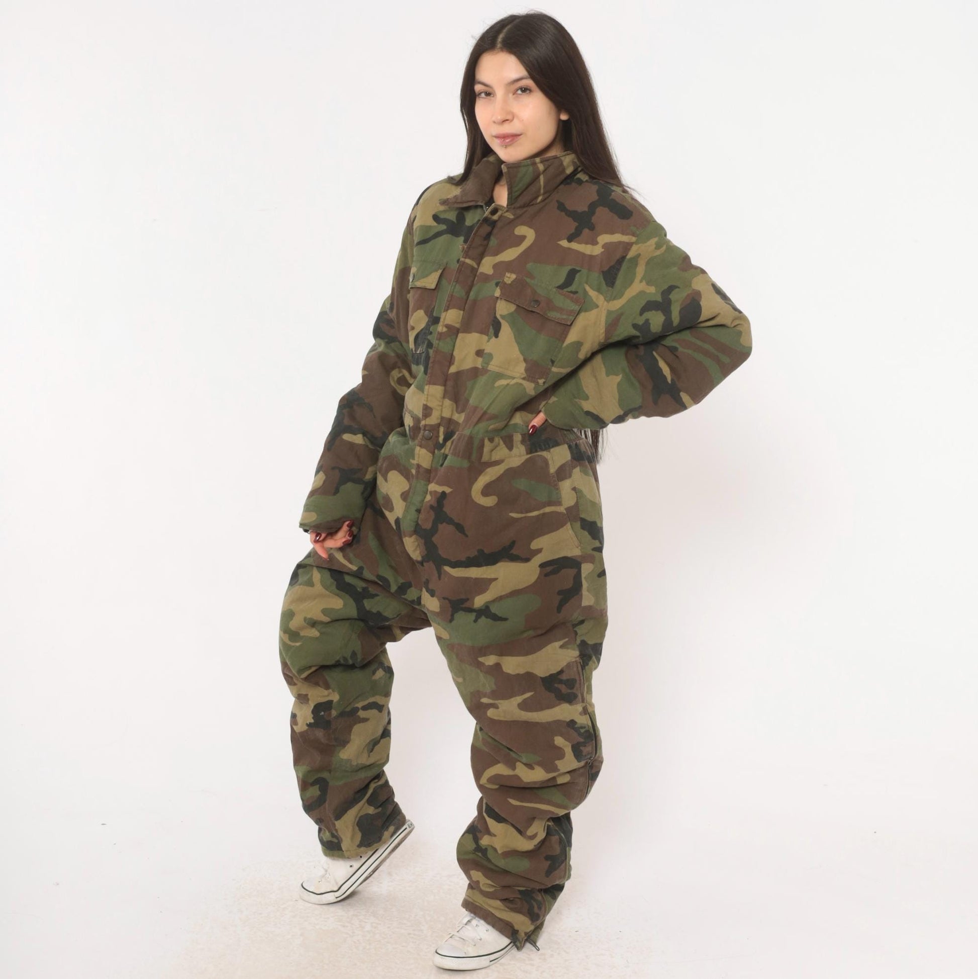 90s Tall Timber Woodland Camo Coveralls Cotton Jumpsuit Extra Large XL