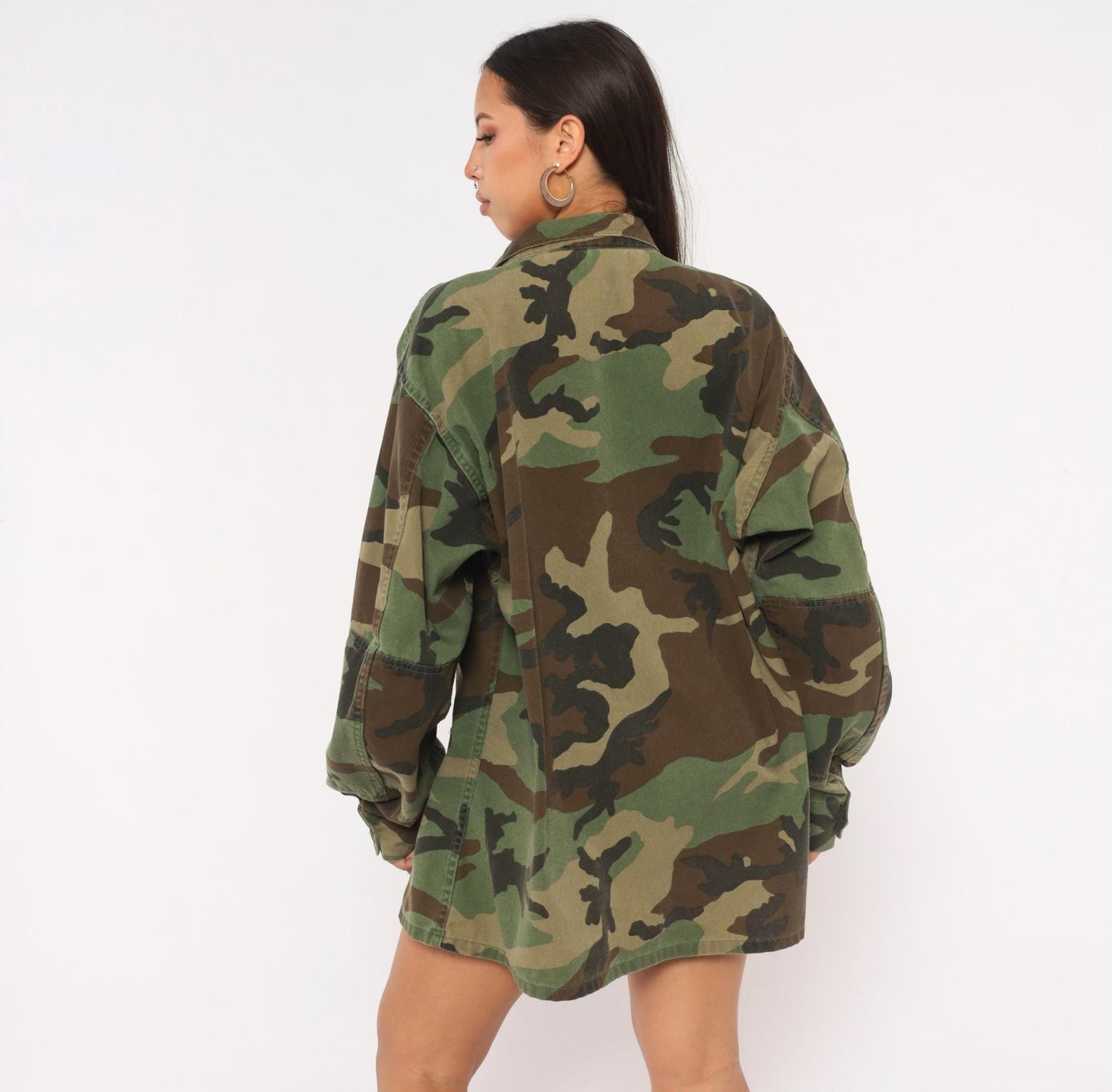 90s Propper Woodland Camo BDU Shirt Jacket Olive Brown Utility Extra Large XL