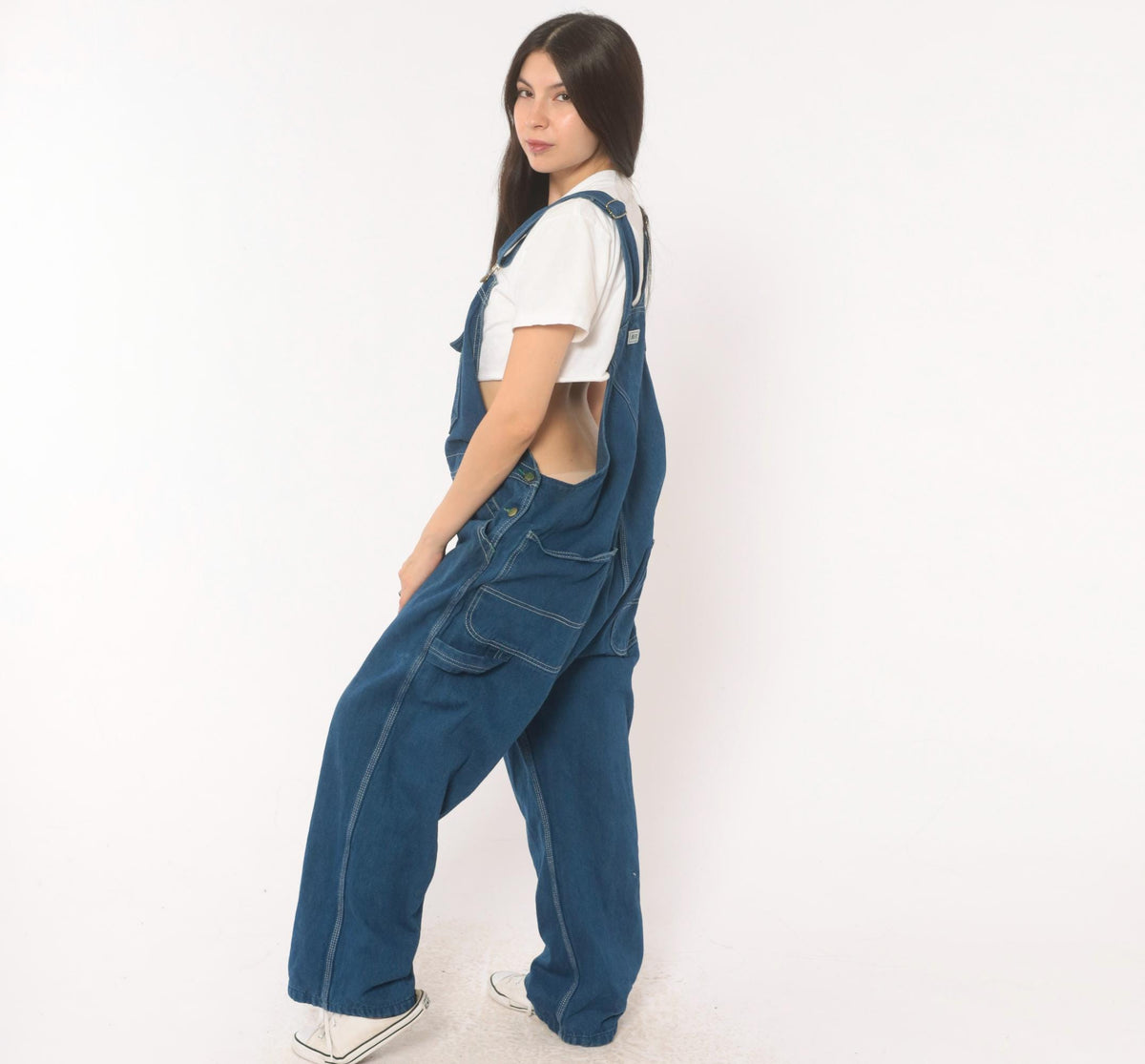 2000s Liberty Navy Denim Bib Overalls Carpenter Utility Cotton XXL