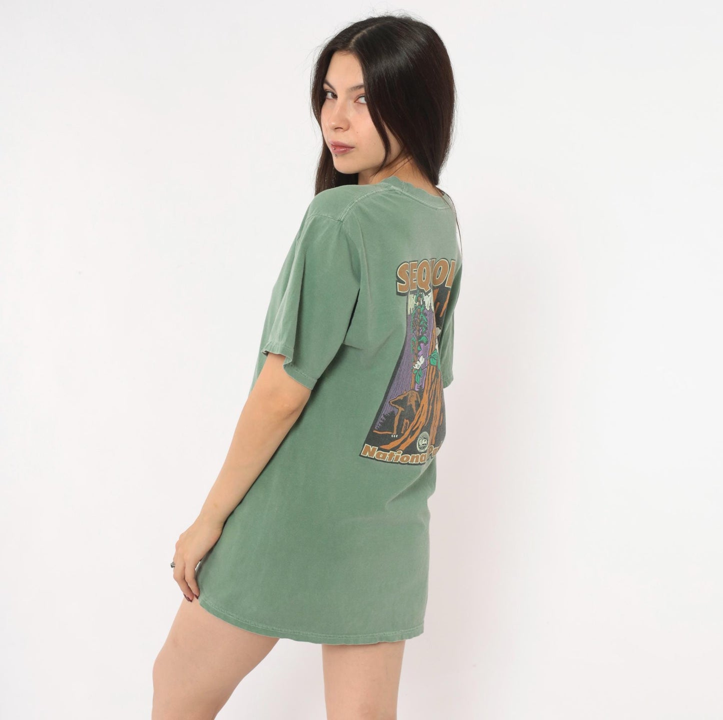 2000s Sequoia National Park Graphic Tee Sage Green Chroma Zone Medium