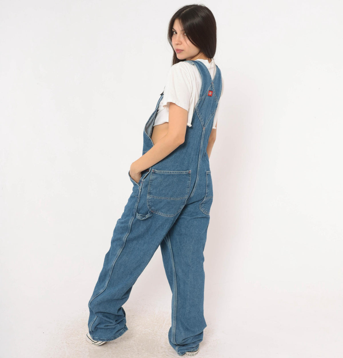 Y2K Dickies Denim Bib Overalls Blue Jean Medium Unisex Workwear
