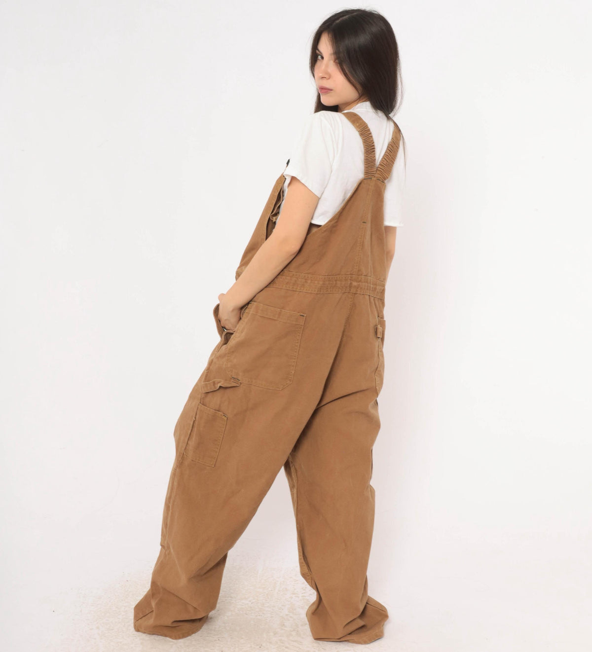 Y2K Bulwark Tan Canvas Bib Overalls Double Knee Workwear XXL