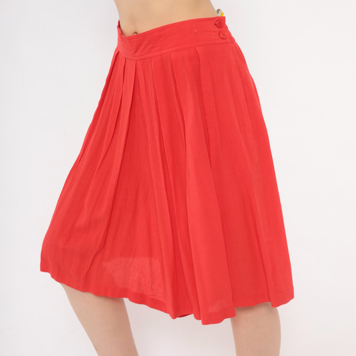 80s Sk & Company Red Culottes High Waist Pleated Wide Leg Shorts Large