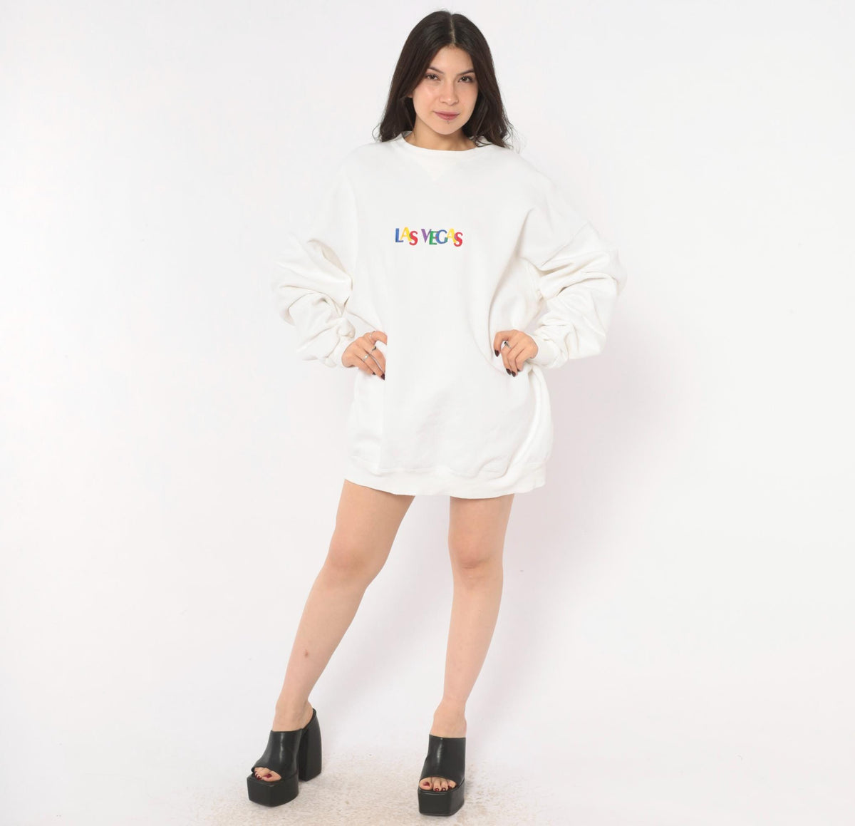 90s Las Vegas Sope Creek Sweatshirt Multicolor Embroidered Crewneck Plus Size XXL
