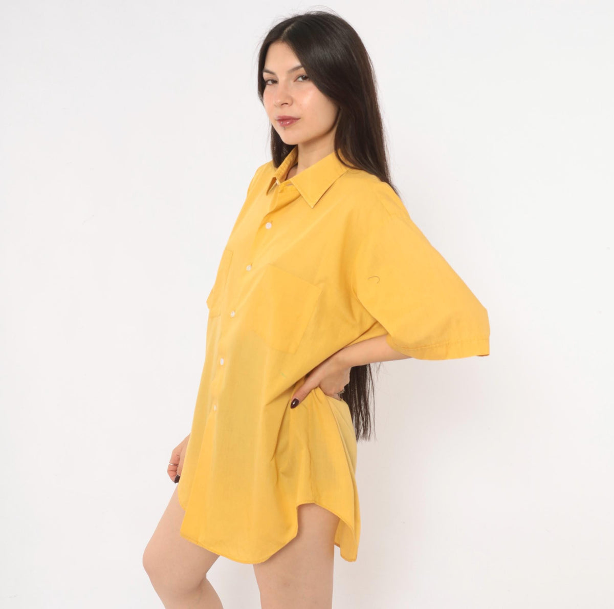 70s Arrow Belmont Club Mustard Yellow Button Up Shirt Extra Large XL