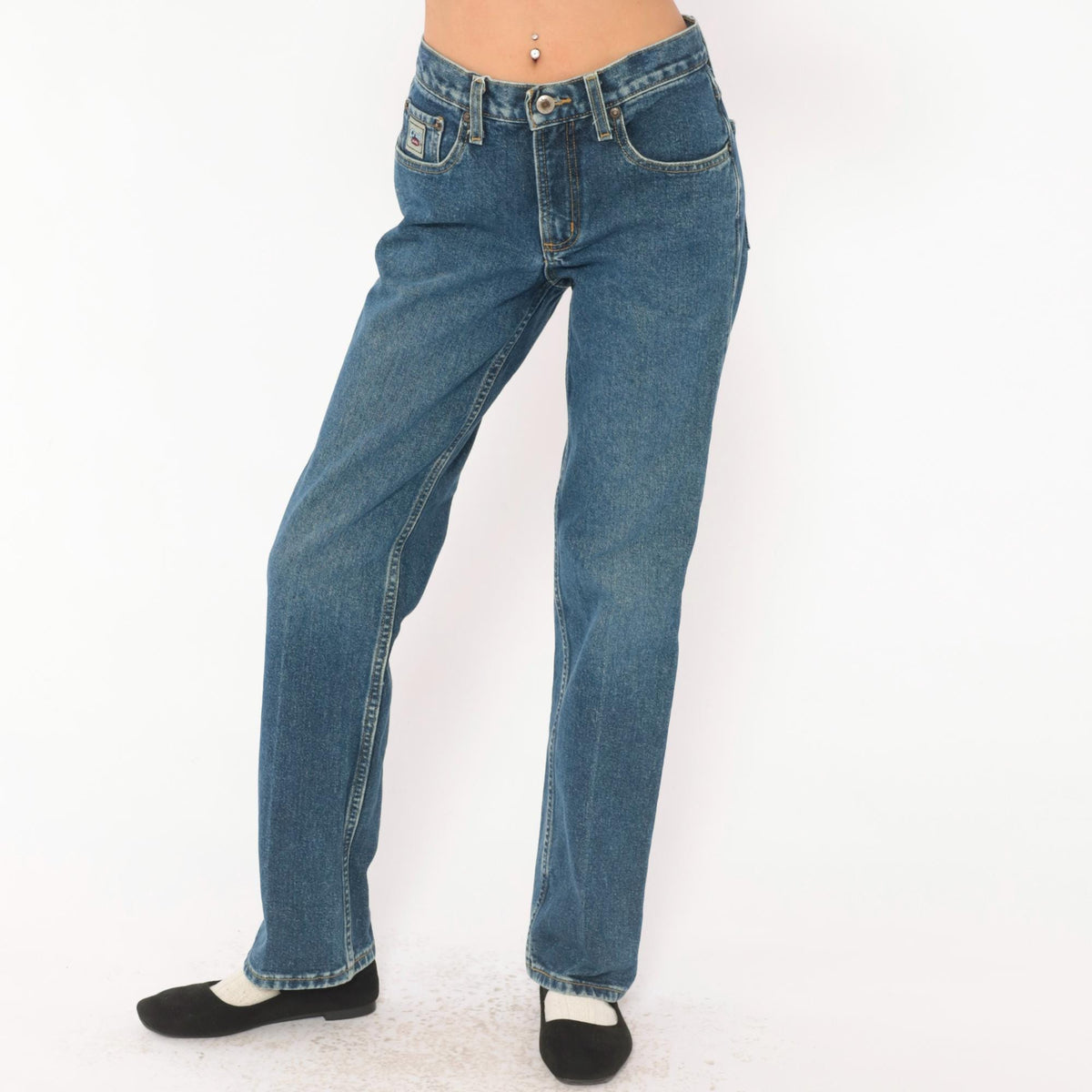 Y2K Cruel Girl Low Rise Straight Leg Jeans Medium Wash Cotton Extra Small XS