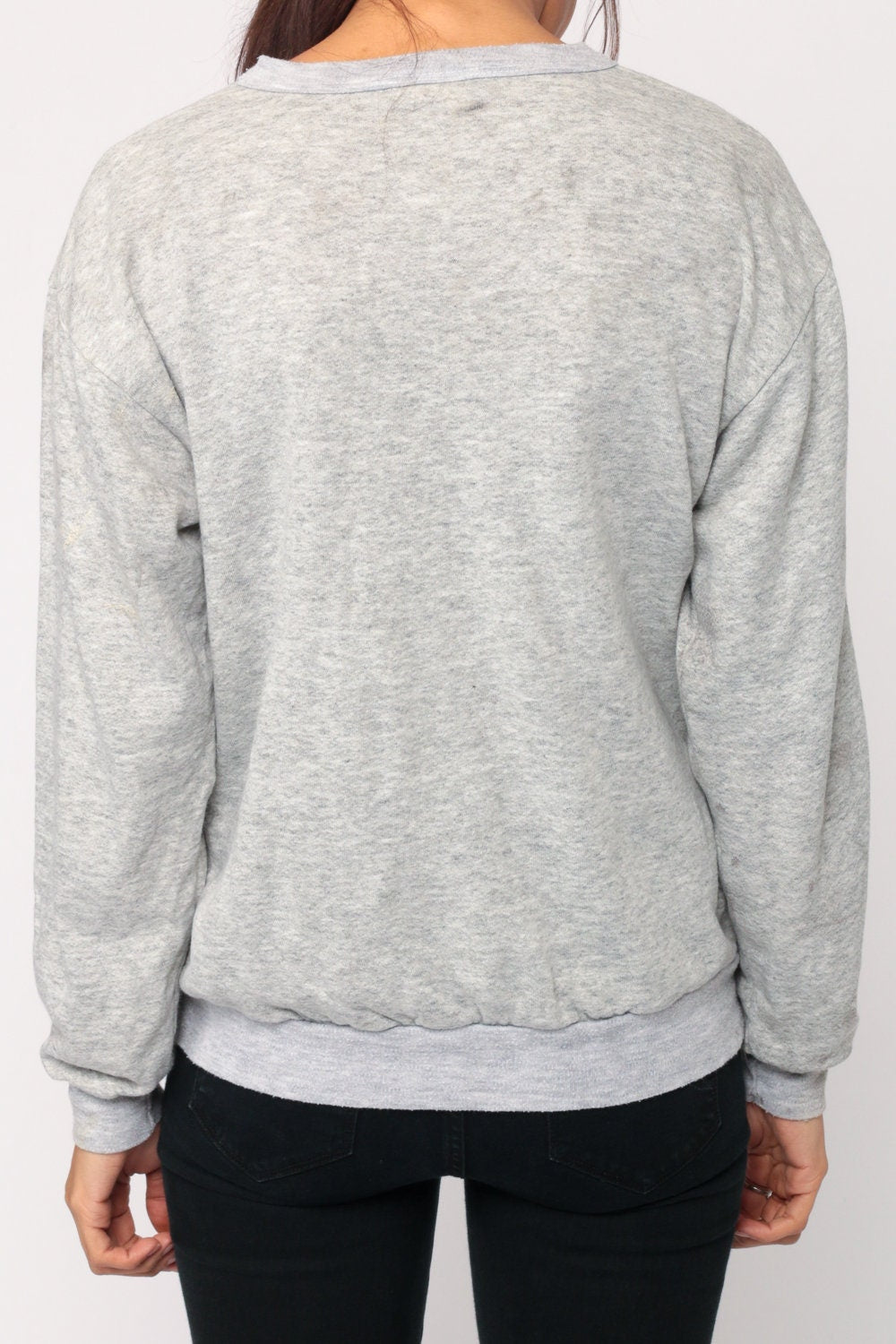 80s I Heart Horses Graphic Sweatshirt Grey Unisex Crewneck Medium