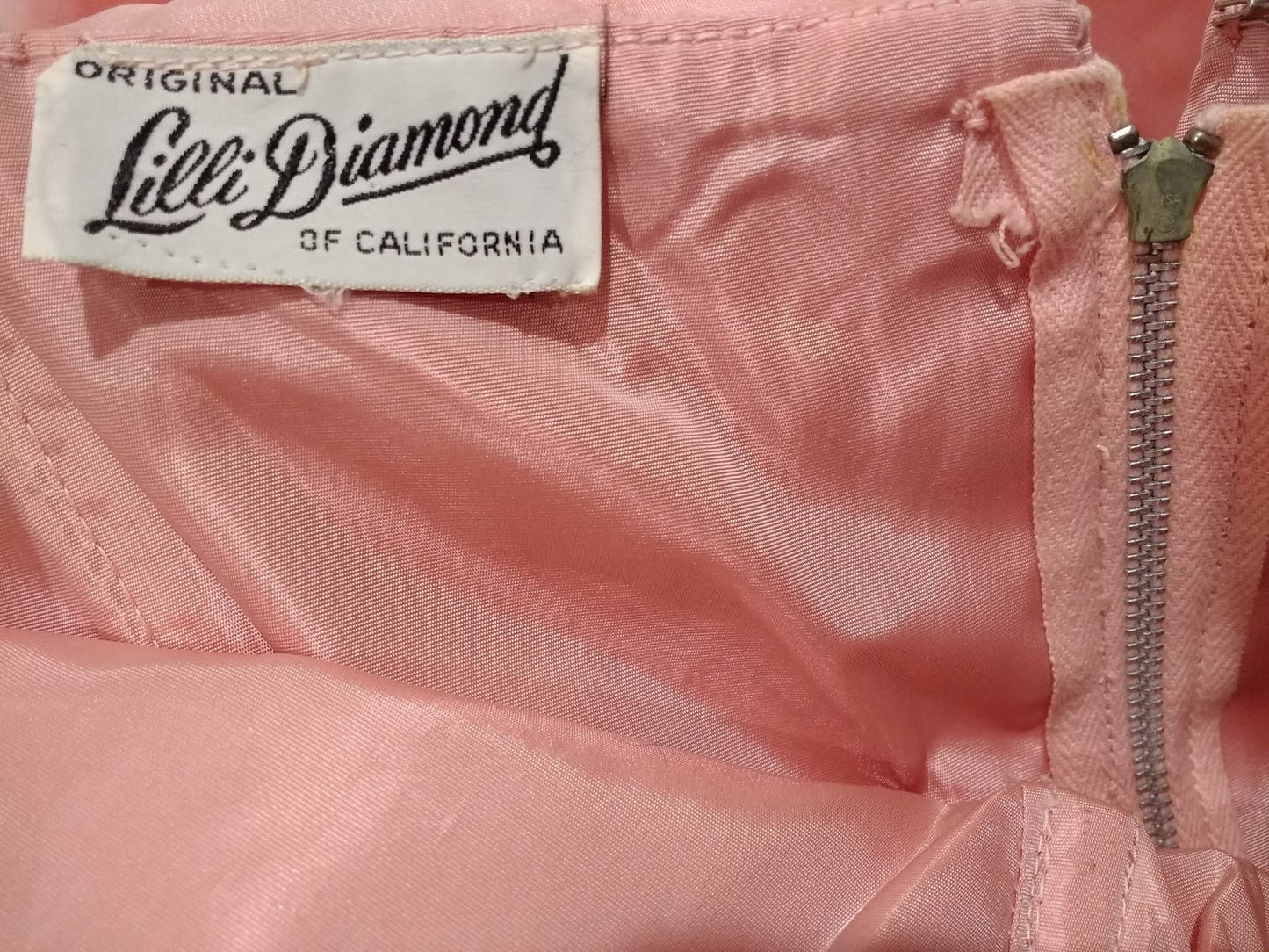1960s Lilli Diamond Pink Rhinestone Sheath Dress Midi Extra Small XS