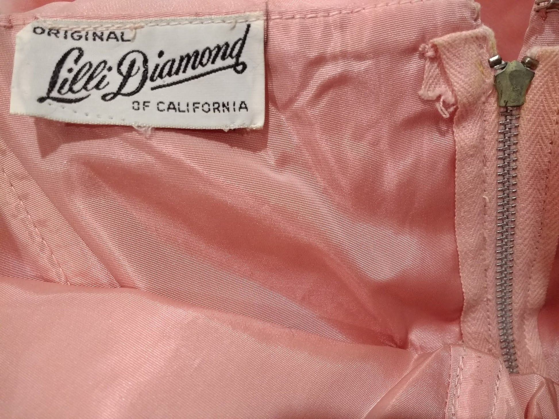 1960s Lilli Diamond Pink Rhinestone Sheath Dress Midi Extra Small XS