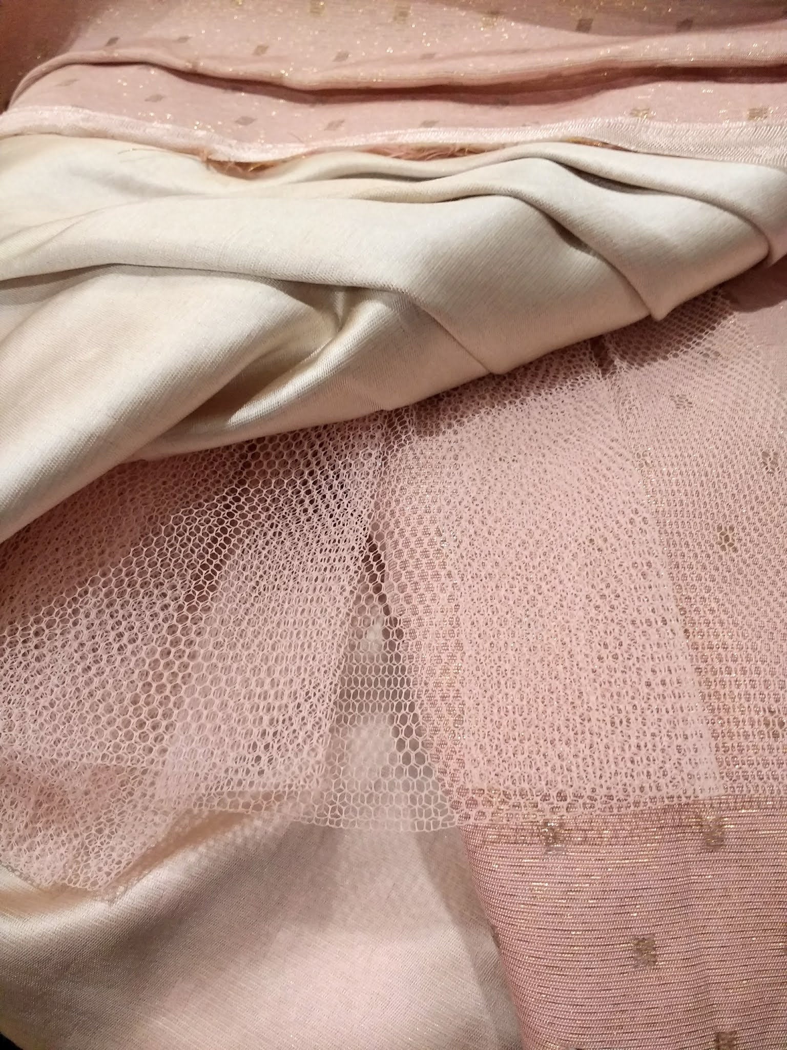 1950s Pink Metallic Tulip Skirt Party Dress Tea Length Extra Small XS