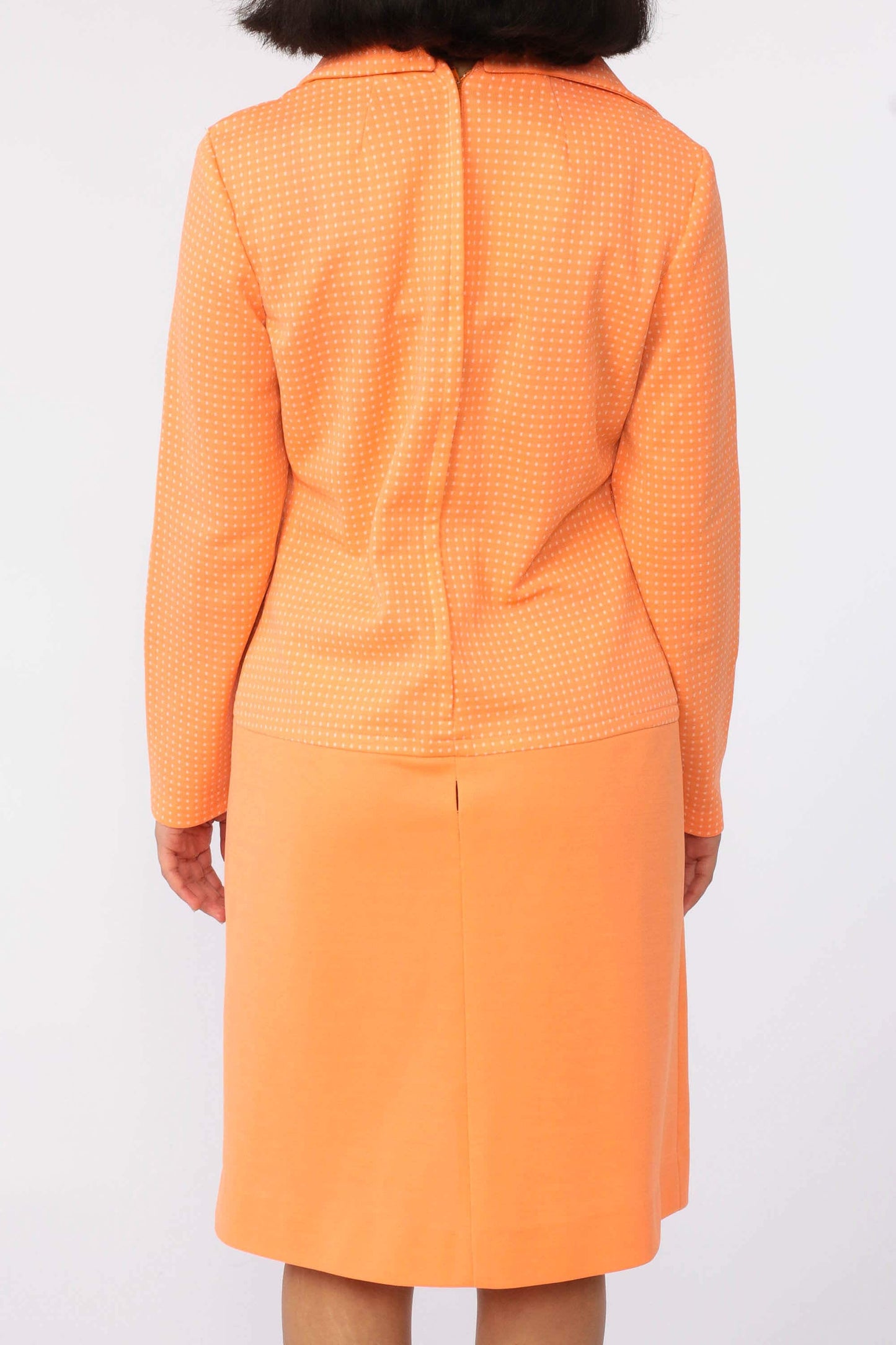 60s Mod Mini Dress Orange Polka Dot Drop Waist Shift Medium