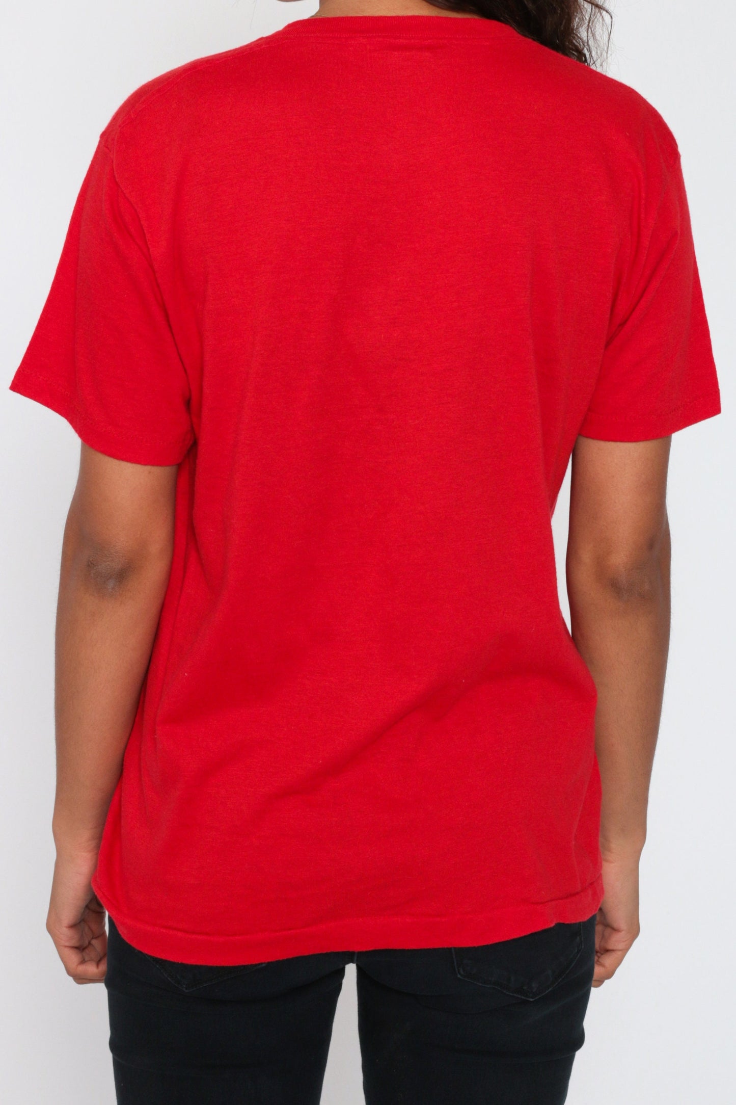 80s Swiss Bundesfeier T-Shirt Red Cotton Graphic Tee Medium