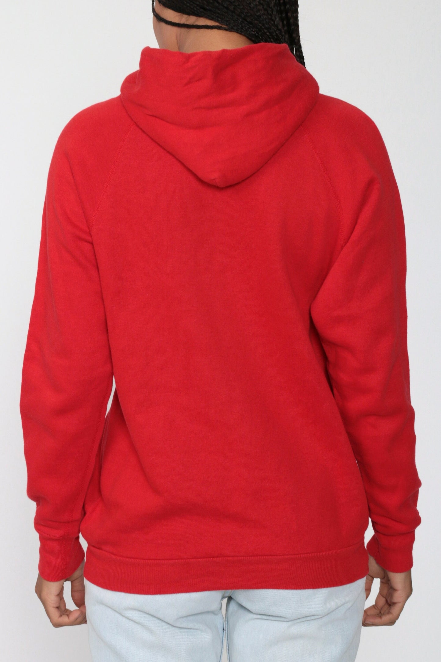 90s University of Chicago Hooded Sweatshirt Red Kangaroo Pocket Small