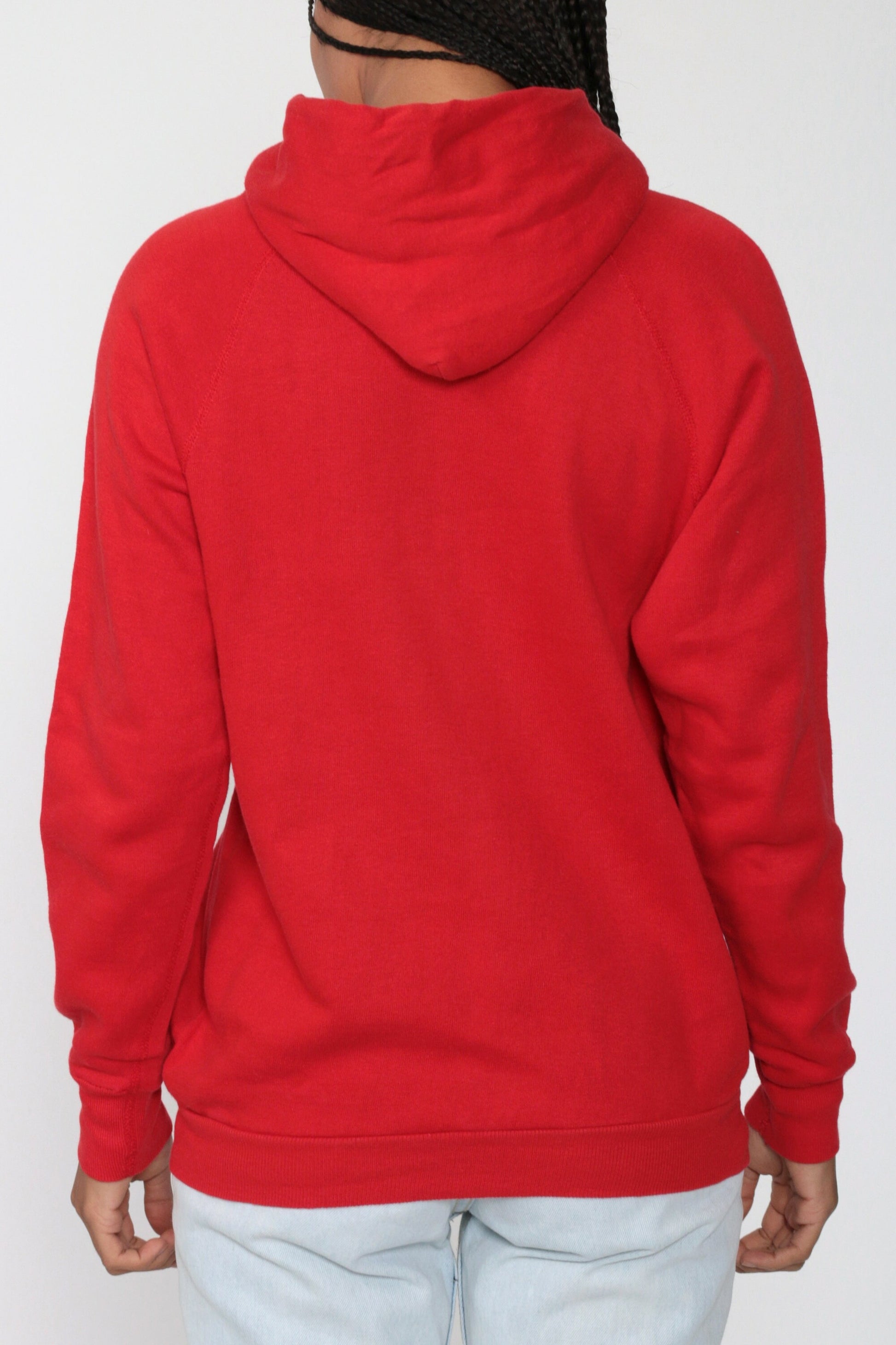 90s University of Chicago Hooded Sweatshirt Red Kangaroo Pocket Small